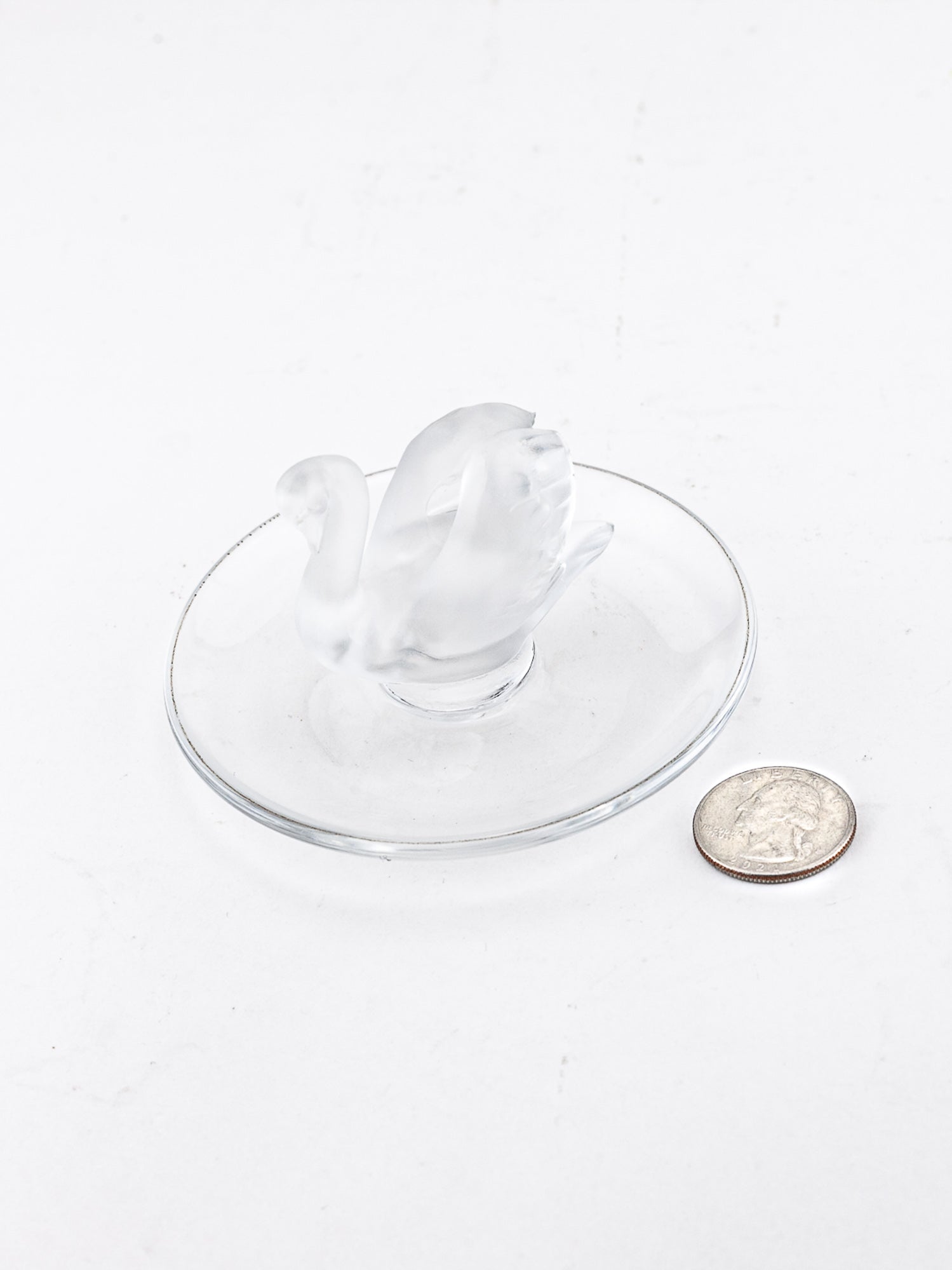 Lalique Crystal Swan Ring Holder