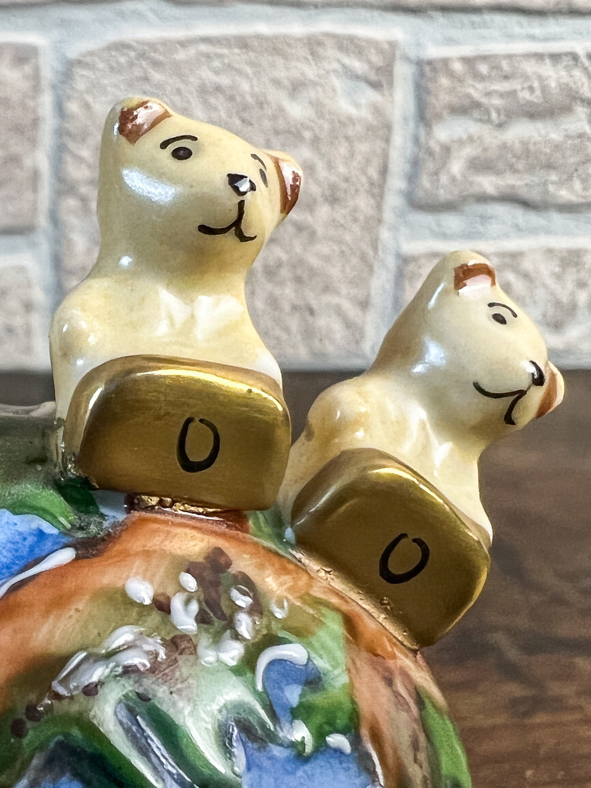 Gérard Ribierre Limoges Millennium Globe Trinket Box with Four Bears, 1999–2000