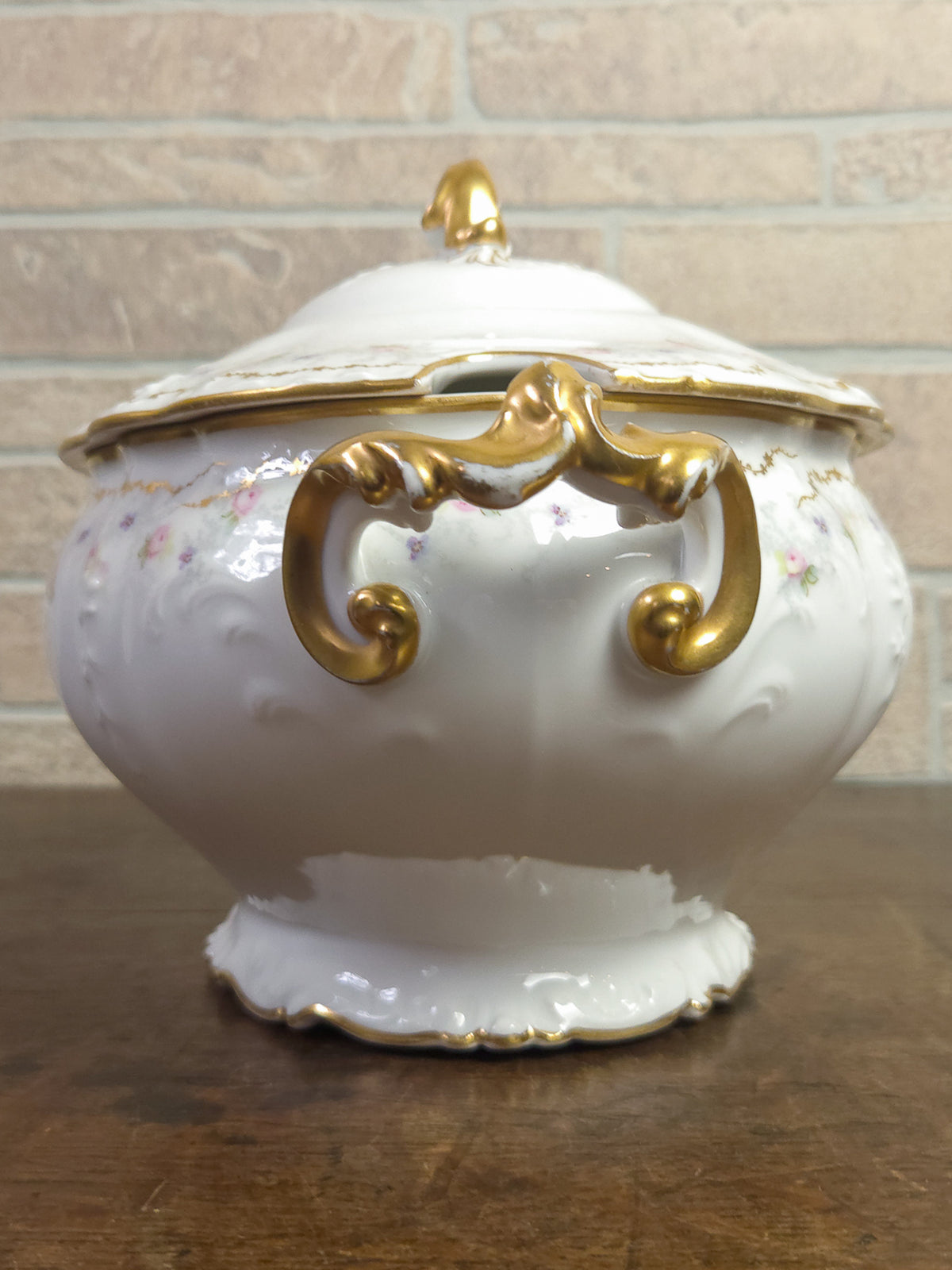 Antique Elite Works Limoges Hand-Painted Porcelain Soup Tureen