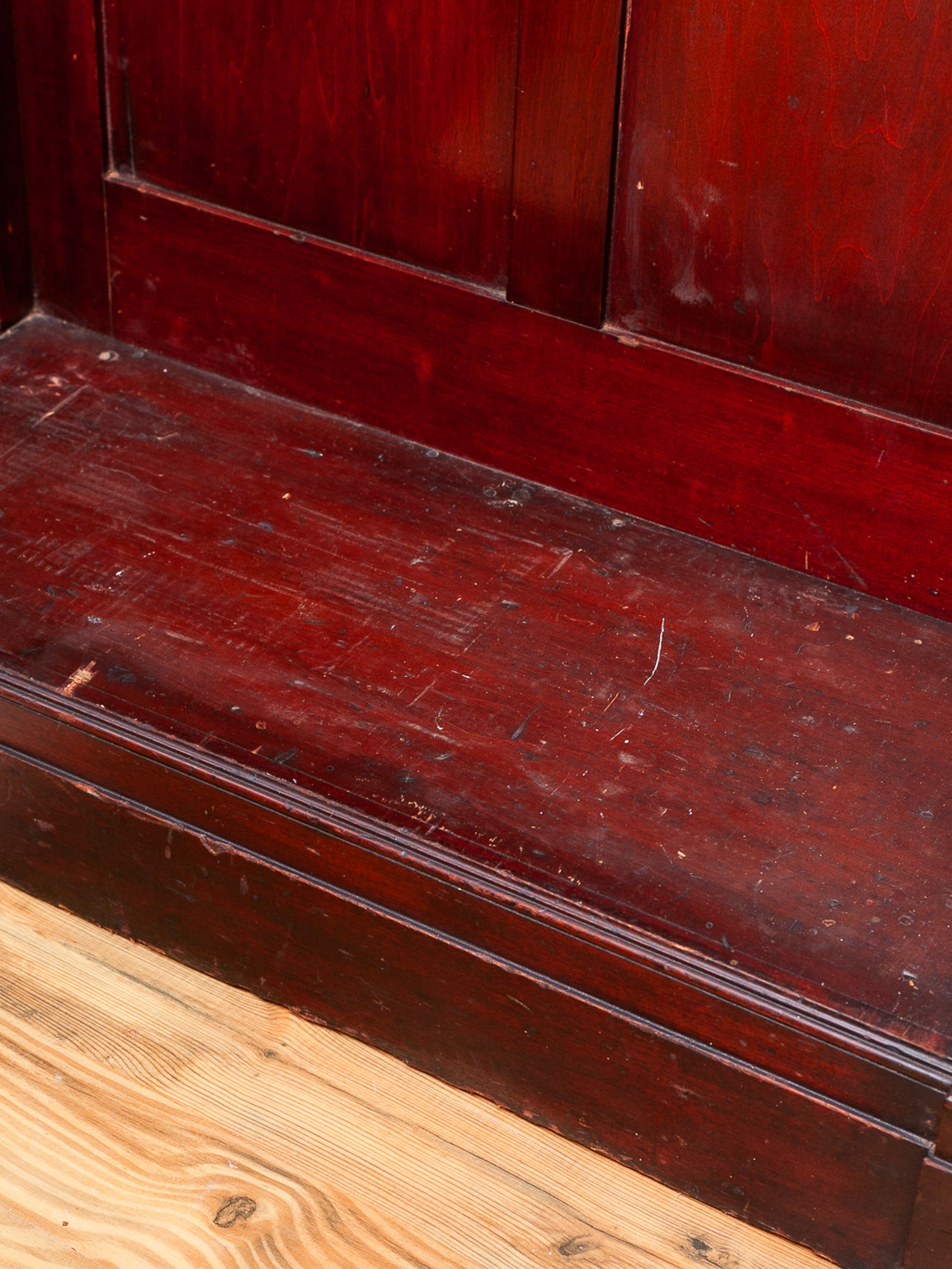 Antique Carved Mahogany Coat Closet Cupboard