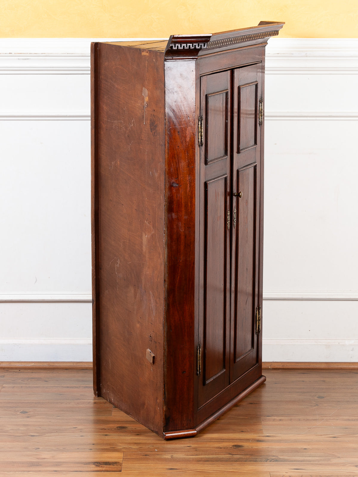 18th Century English Mahogany Hanging Corner Cabinet