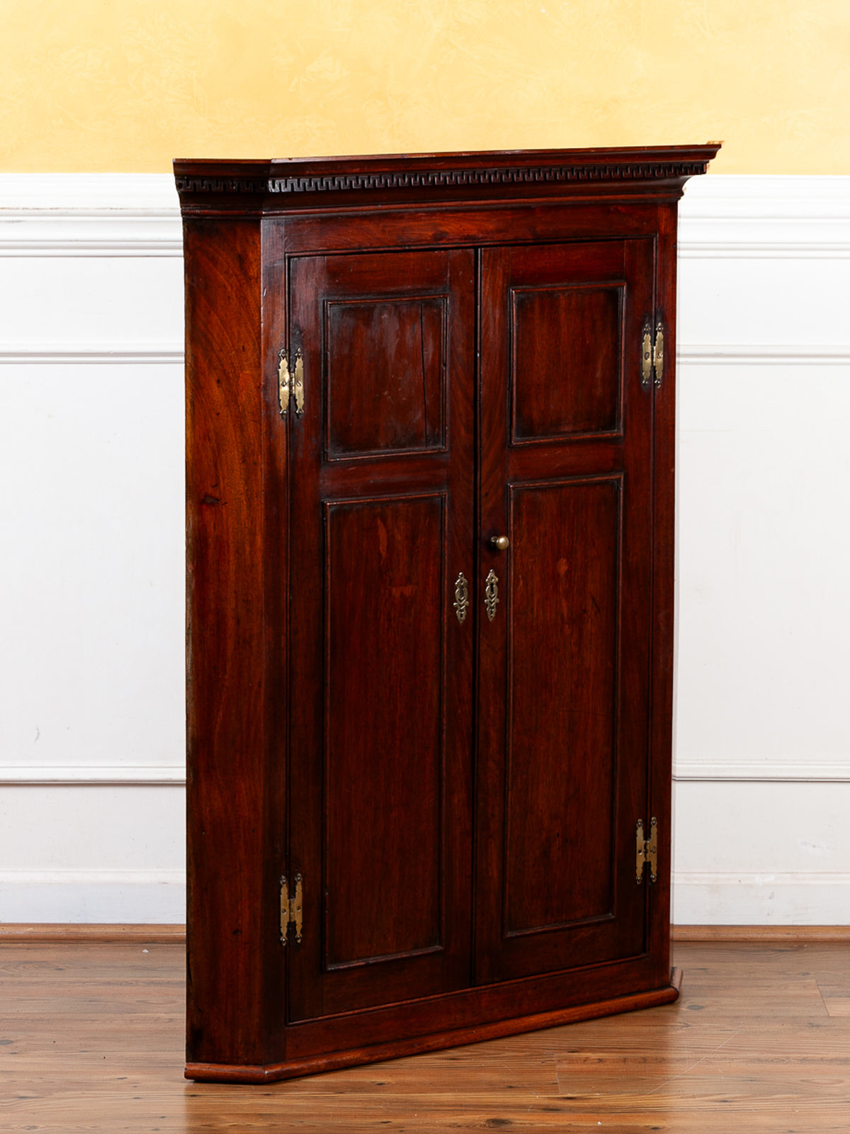 18th Century English Mahogany Hanging Corner Cabinet