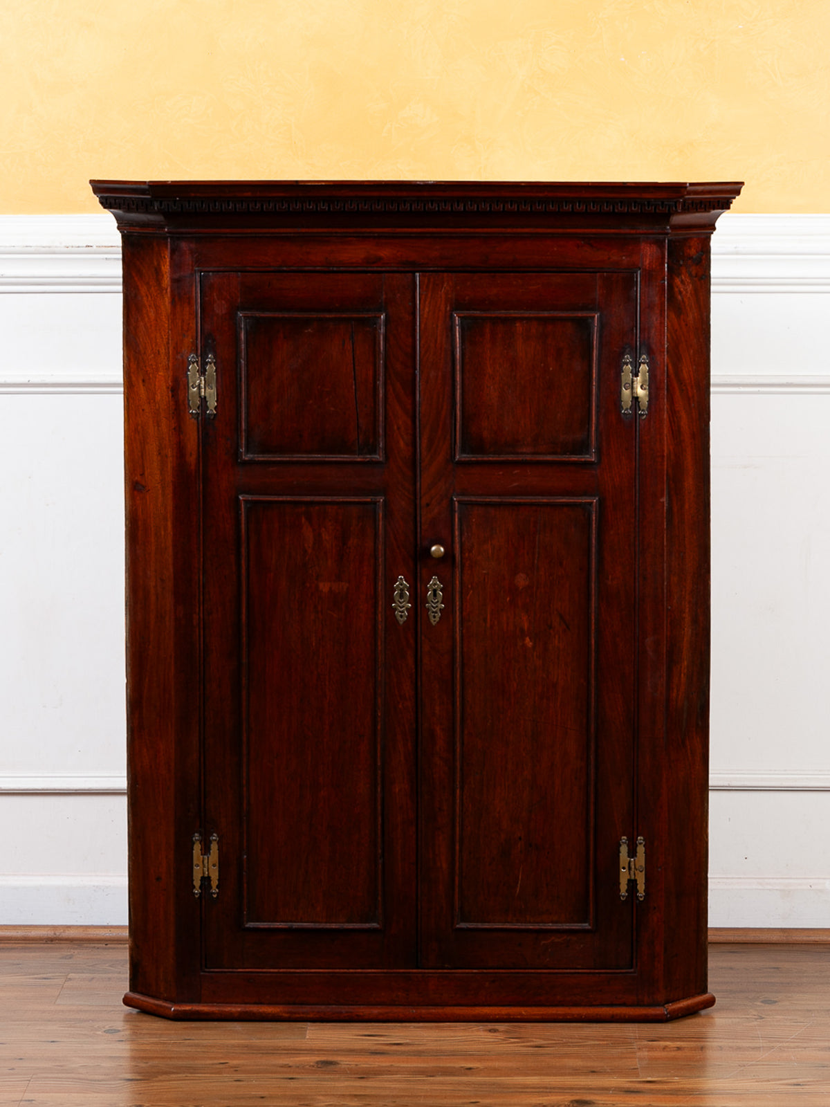 18th Century English Mahogany Hanging Corner Cabinet