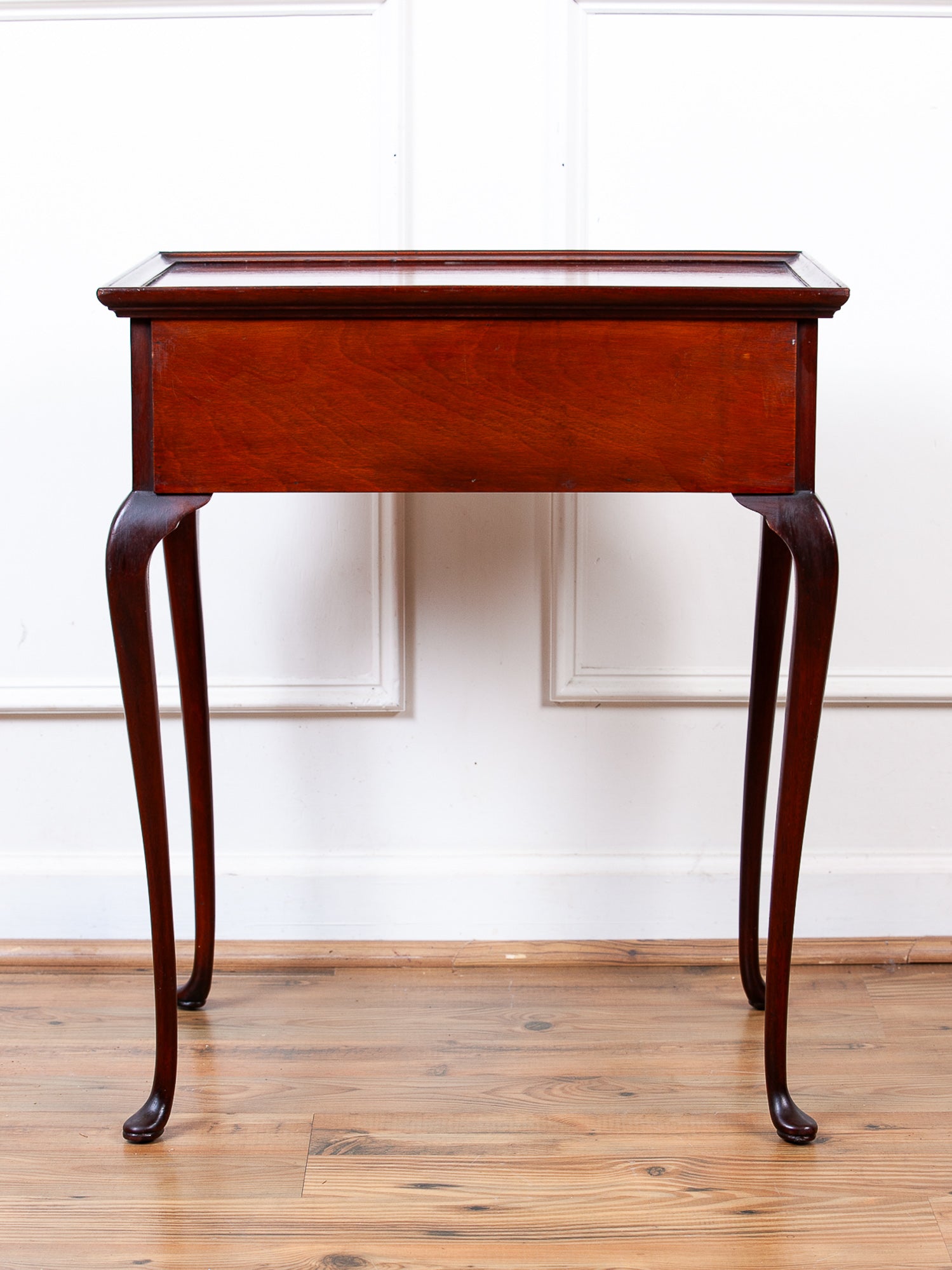 Vintage Queen Anne Style Mahogany Tray-Top Side Table by Abraham & Straus