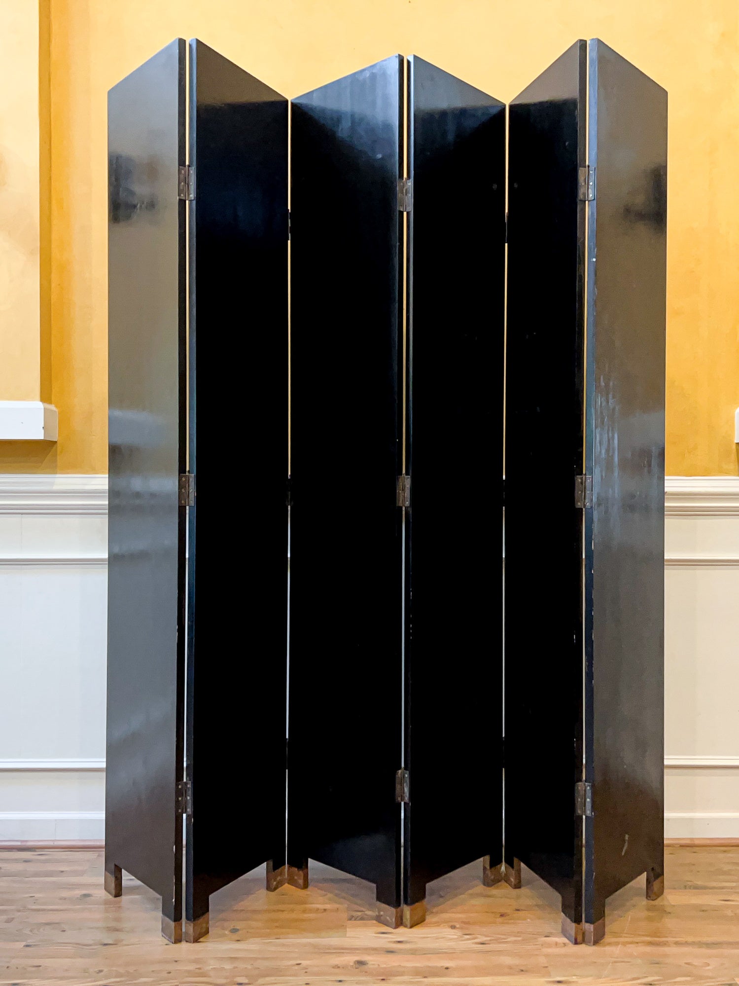 Monumental Mid 20th Century 6 Panel Room Divider, Screen, Hand Decorated Polus Arcticus, Antarcticus Atlas.