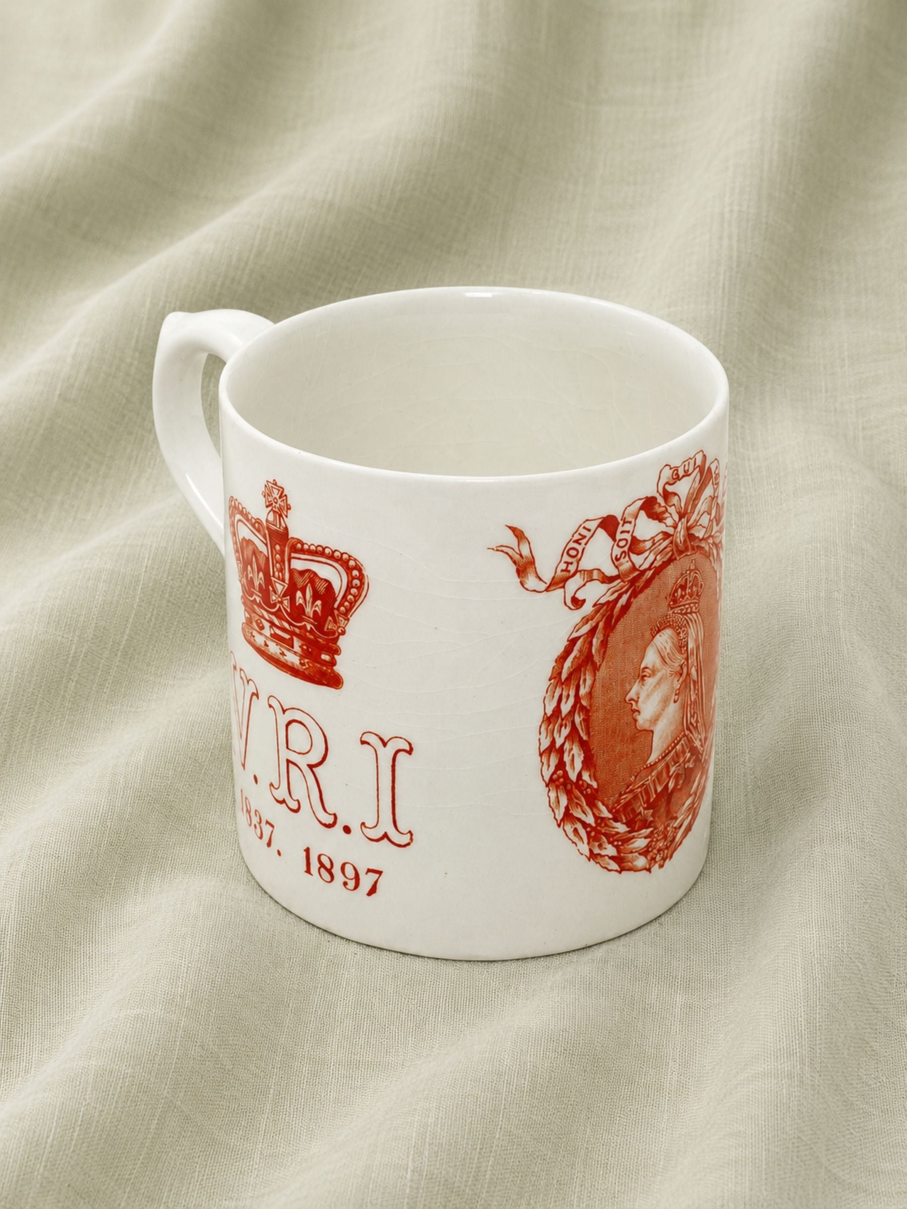 Antique Queen Victoria Diamond Jubilee Mug, Doulton Burslem, 1897