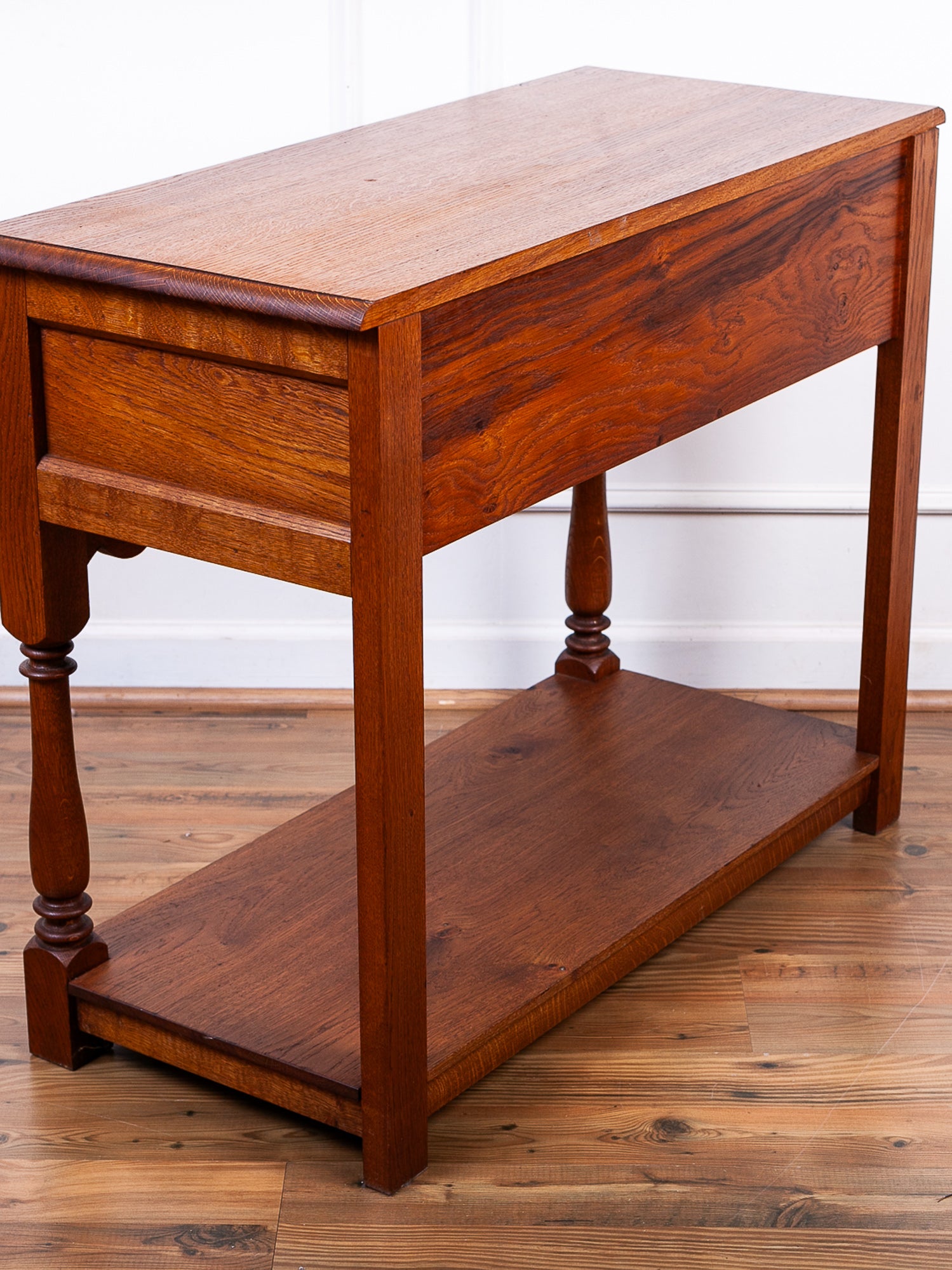 English Oak Server / Sideboard Table with Two Drawers