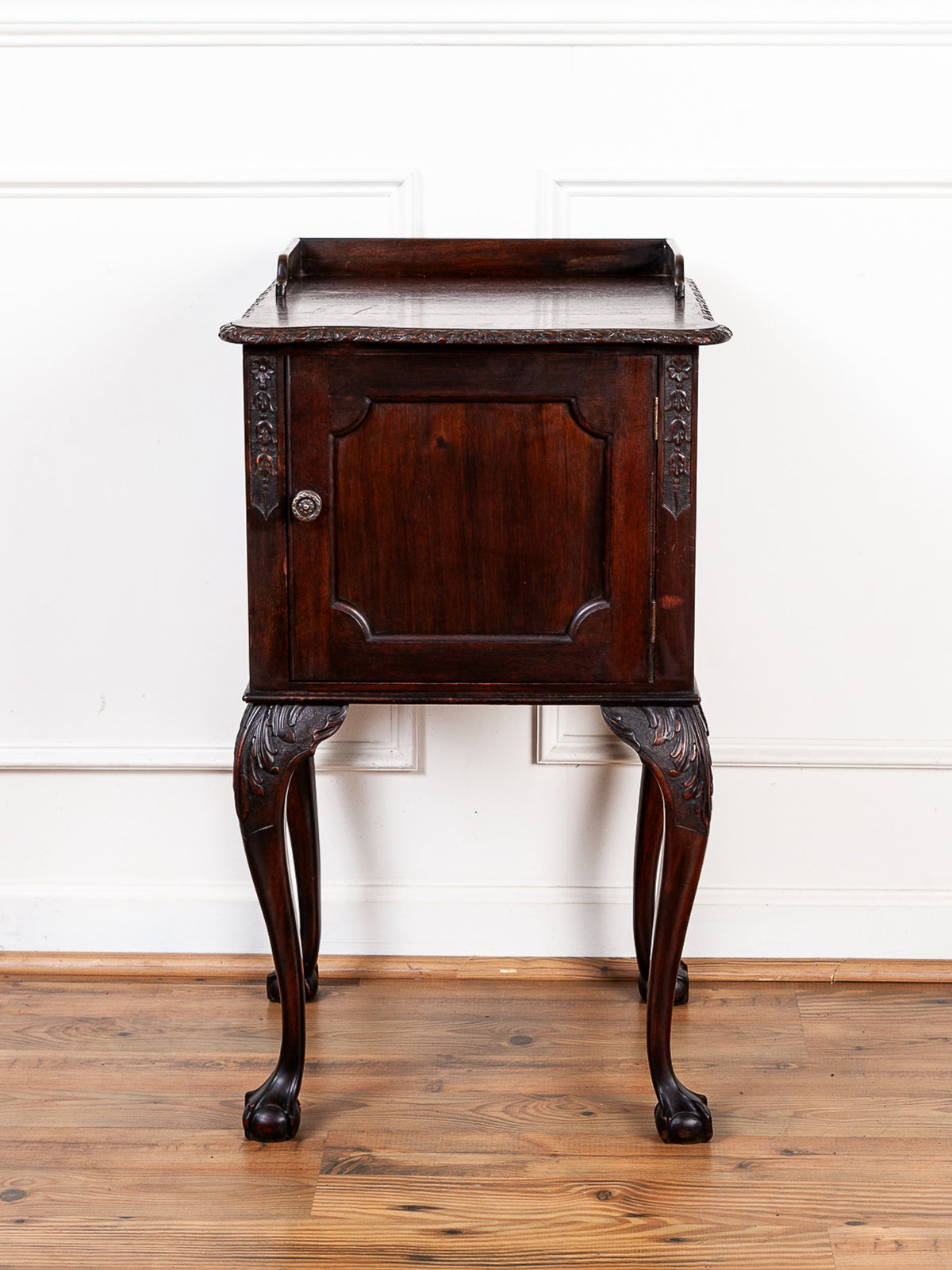 English Mahogany Chippendale Revival Nightstand