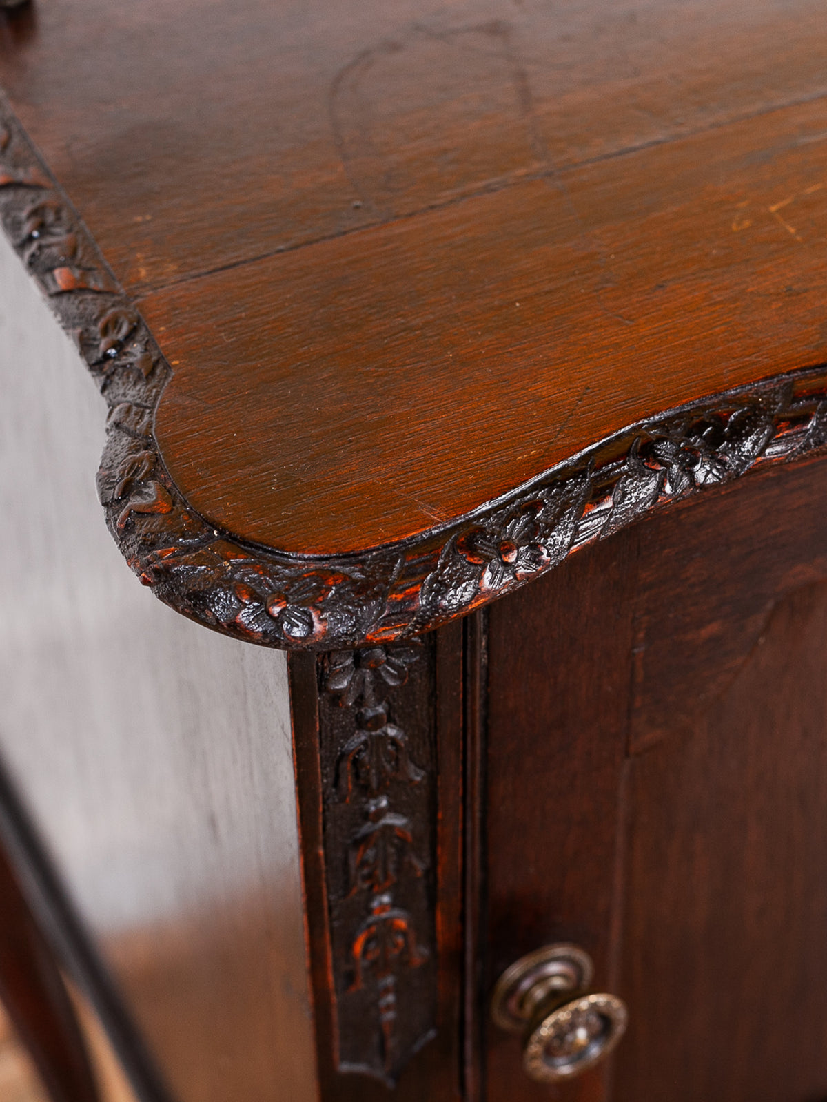 English Mahogany Chippendale Revival Nightstand