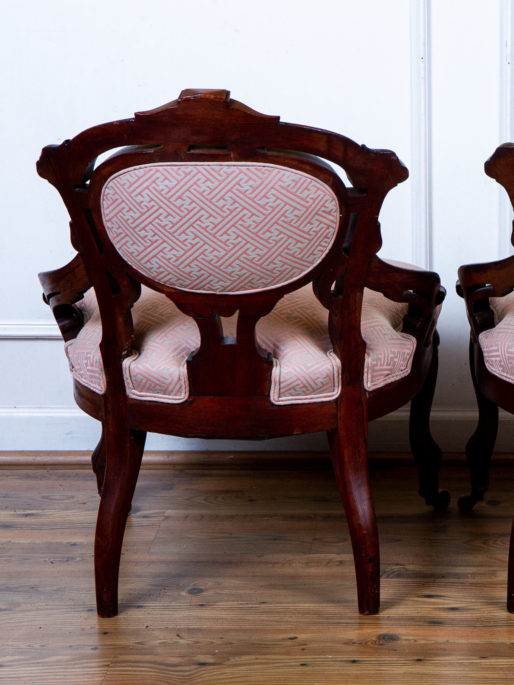Pair of Antique Victorian Renaissance Revival Walnut Parlor Chairs