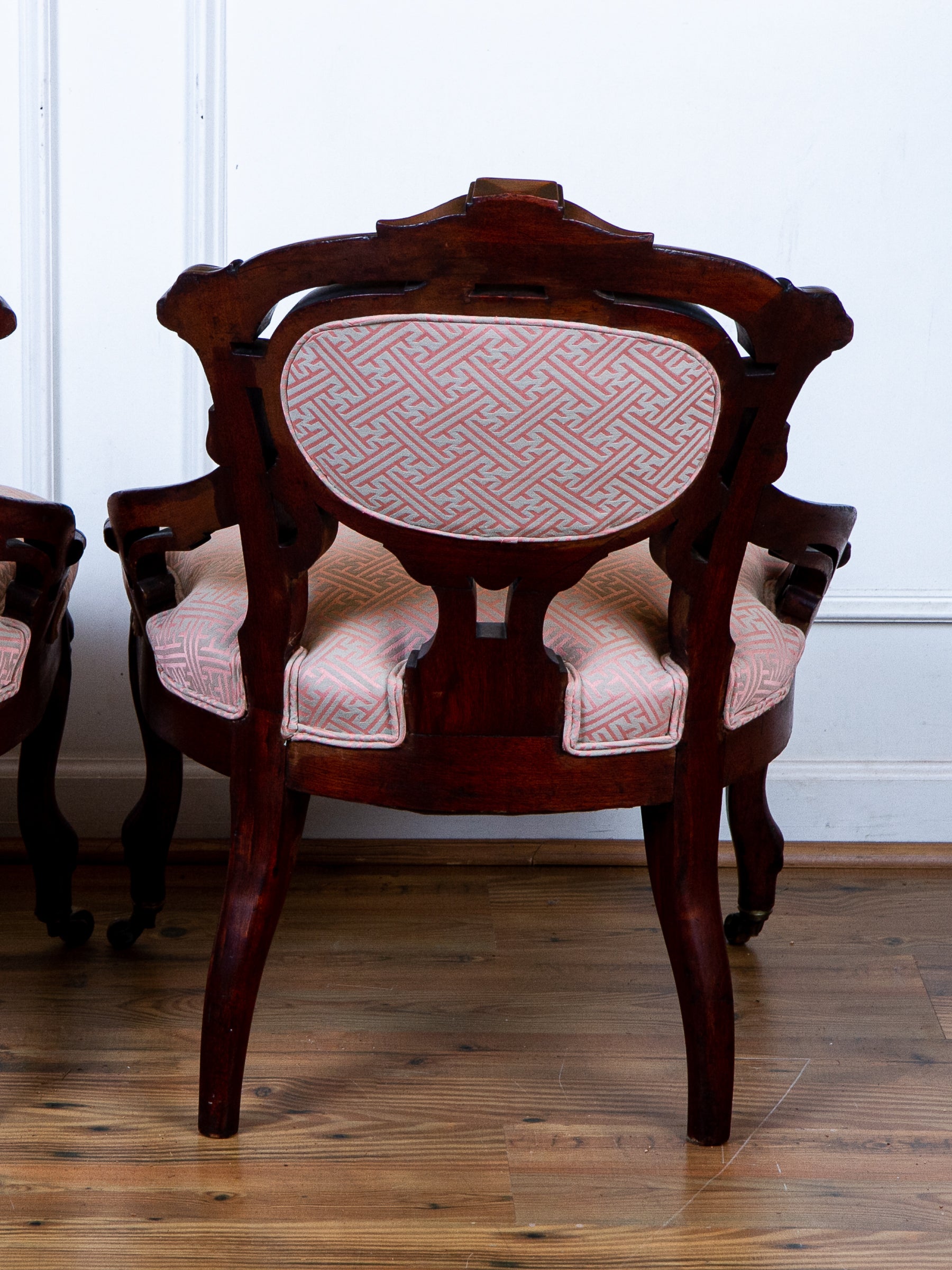 Pair of Antique Victorian Renaissance Revival Walnut Parlor Chairs