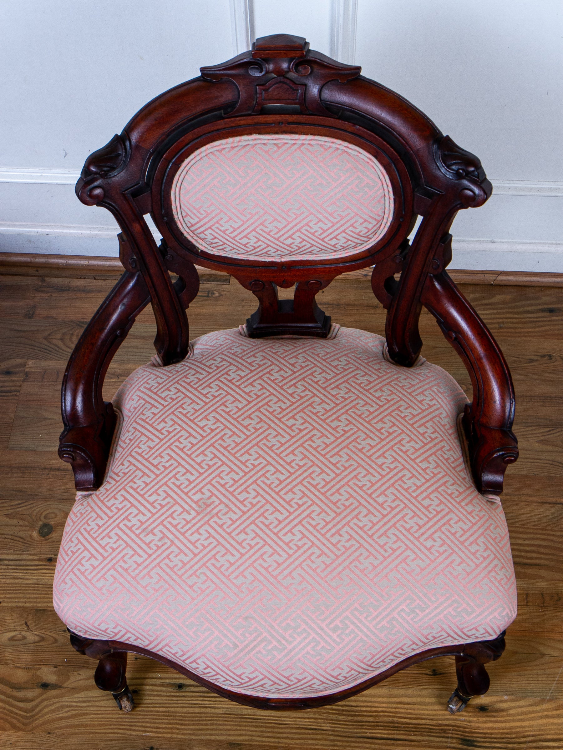 Pair of Antique Victorian Renaissance Revival Walnut Parlor Chairs