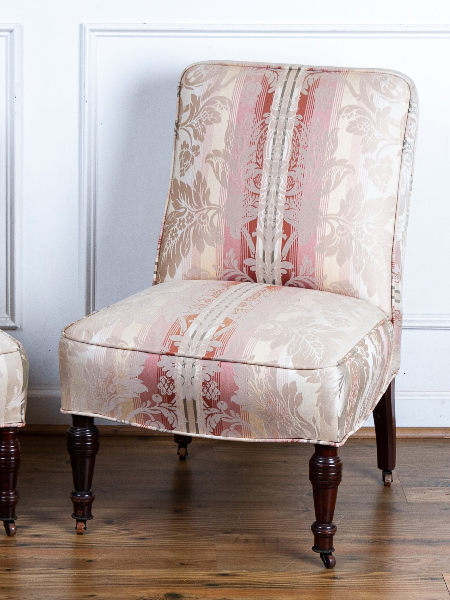 Pair of Antique Victorian Low Profile Bedroom or Parlor Chairs C.1880