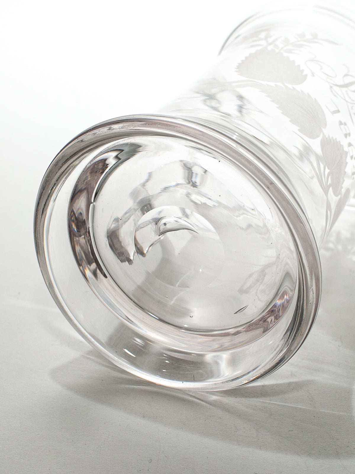 English Victorian Blown Glass Tankard, Monogrammed &amp; Dated 1864