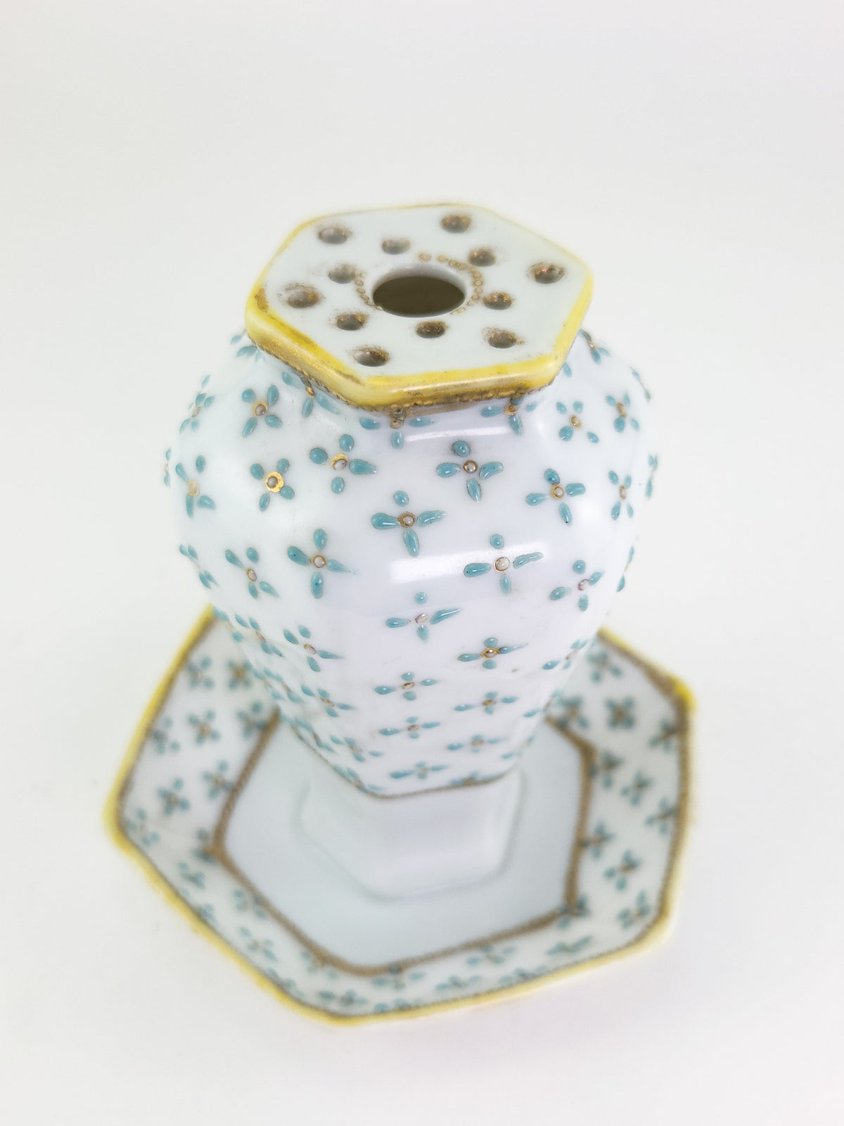 Antique Nippon Hand Painted Porcelain Hat Pin Holder – Morimura Era Japanese Vanity Accessory