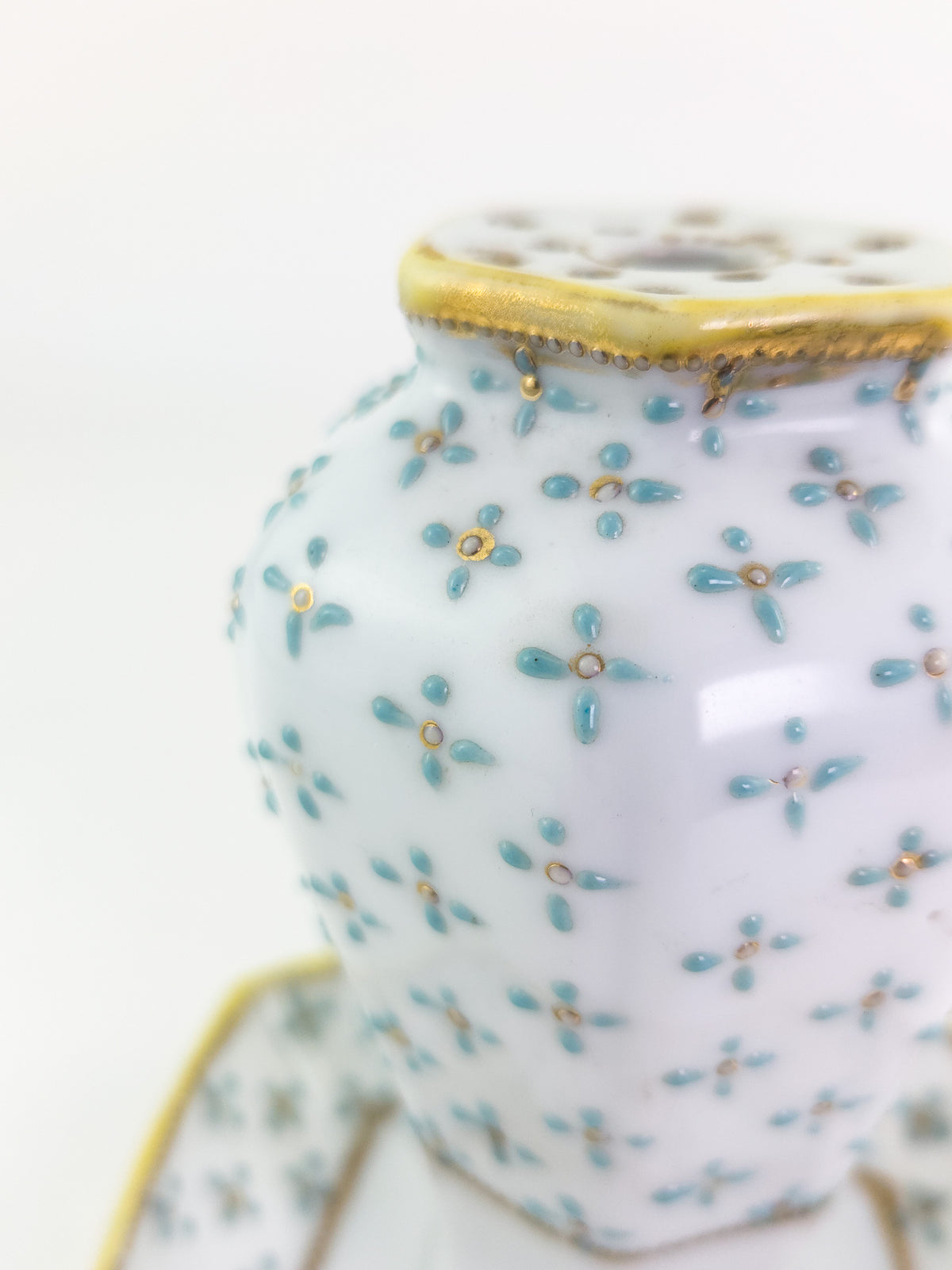 Antique Nippon Hand Painted Porcelain Hat Pin Holder – Morimura Era Japanese Vanity Accessory