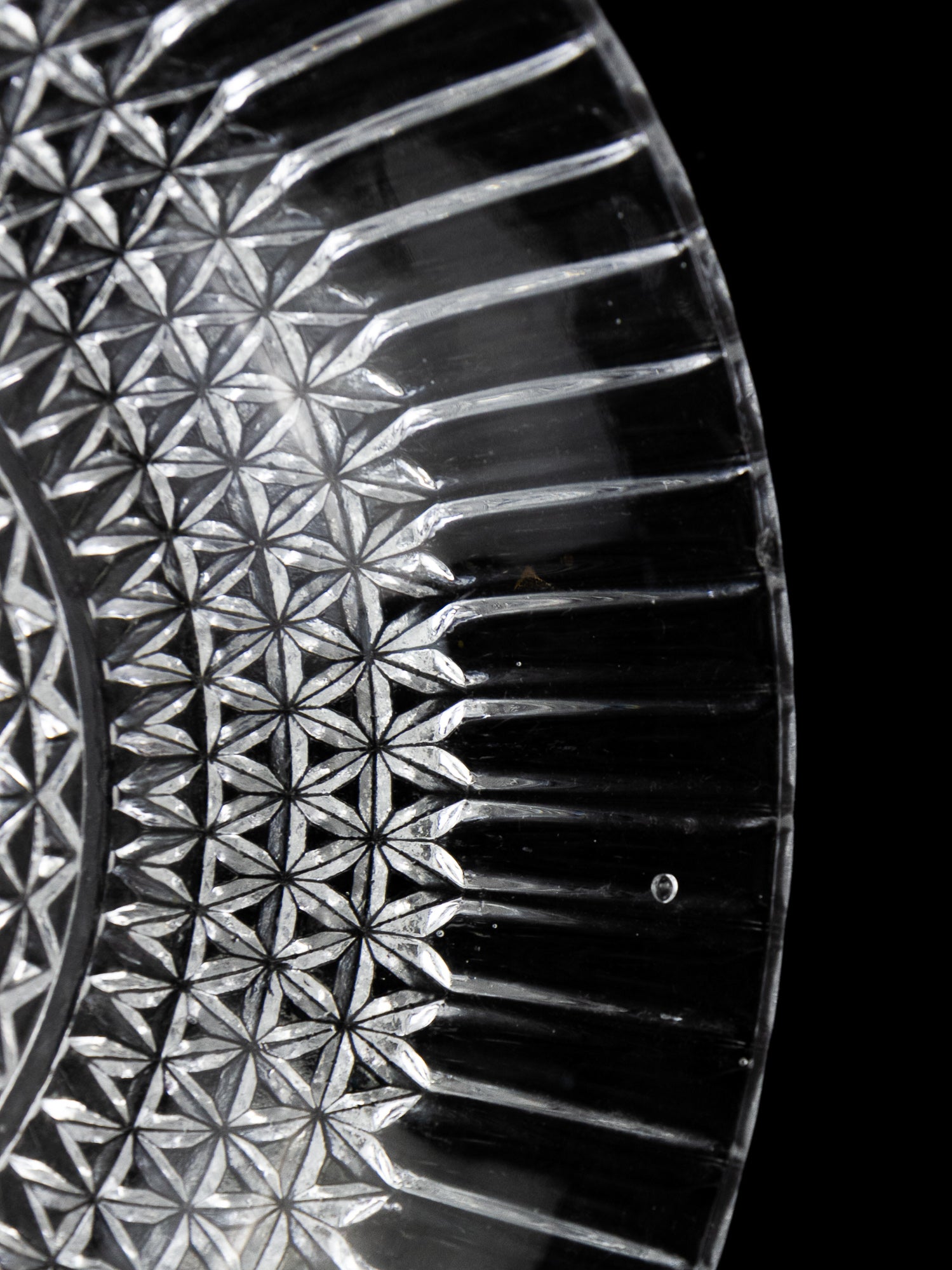 English Pressed Glass Serving Bowl with Fan Handles, Circa 1930
