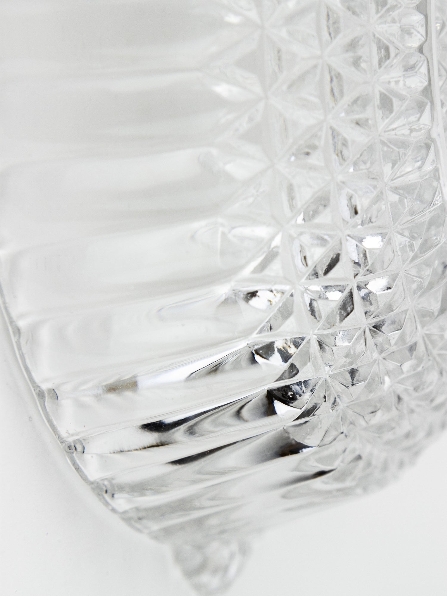 English Pressed Glass Serving Bowl with Fan Handles, Circa 1930