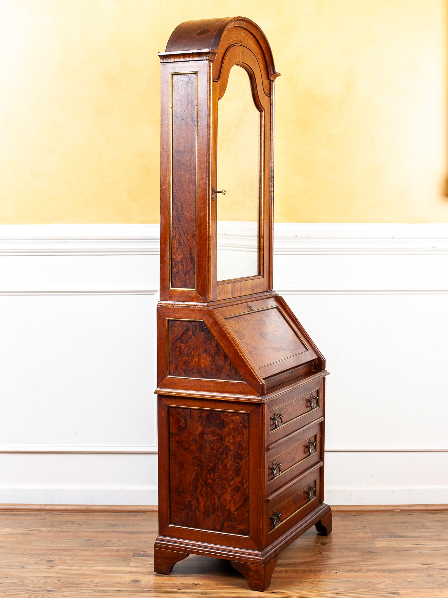 Italian Gentleman's Dresser with Secretary Desk and Mirror