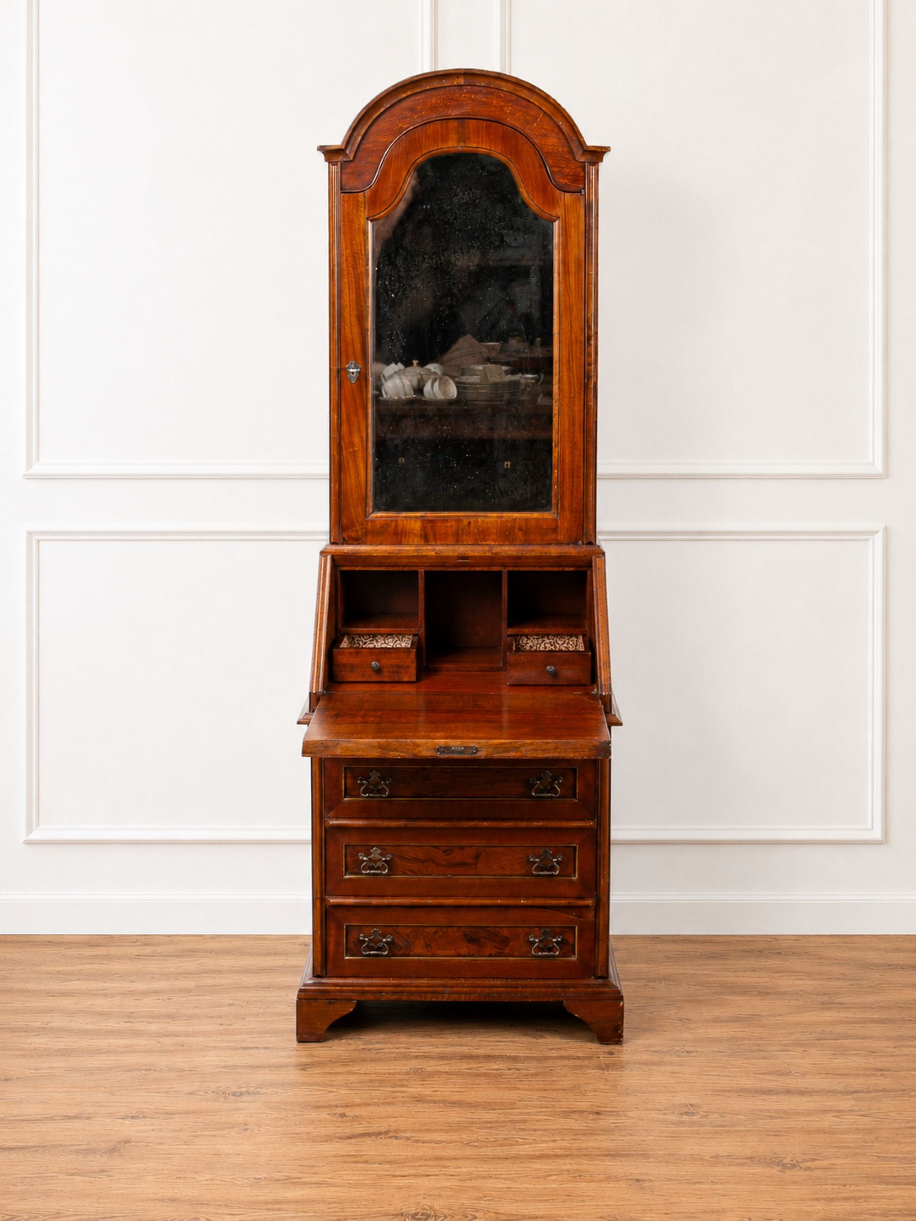 Italian Gentleman's Dresser with Secretary Desk and Mirror