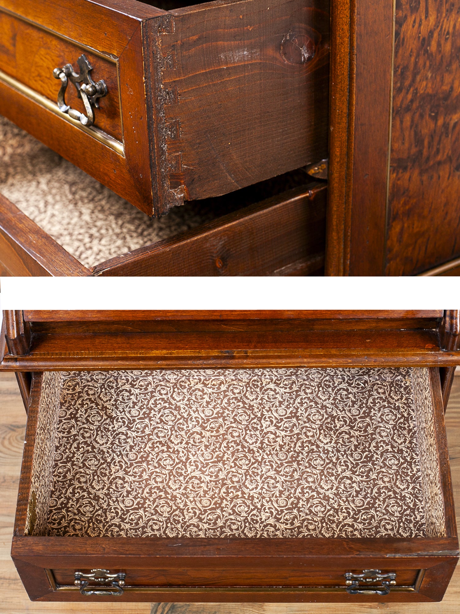 Italian Gentleman's Dresser with Secretary Desk and Mirror