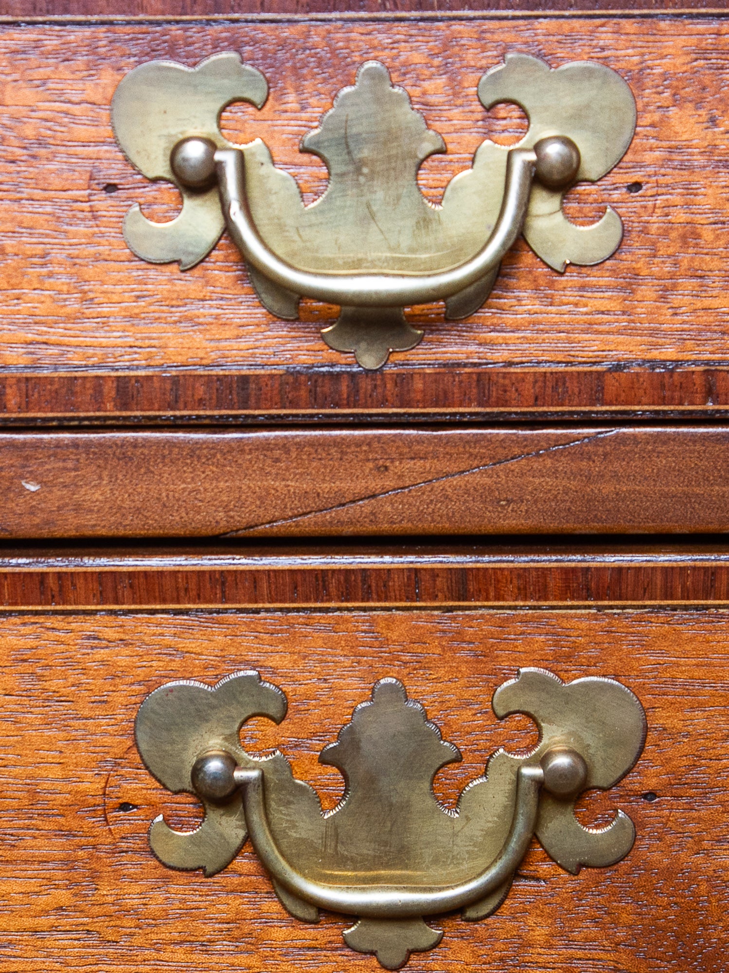 Edwardian Inlaid Mahogany Secretary Bookcase