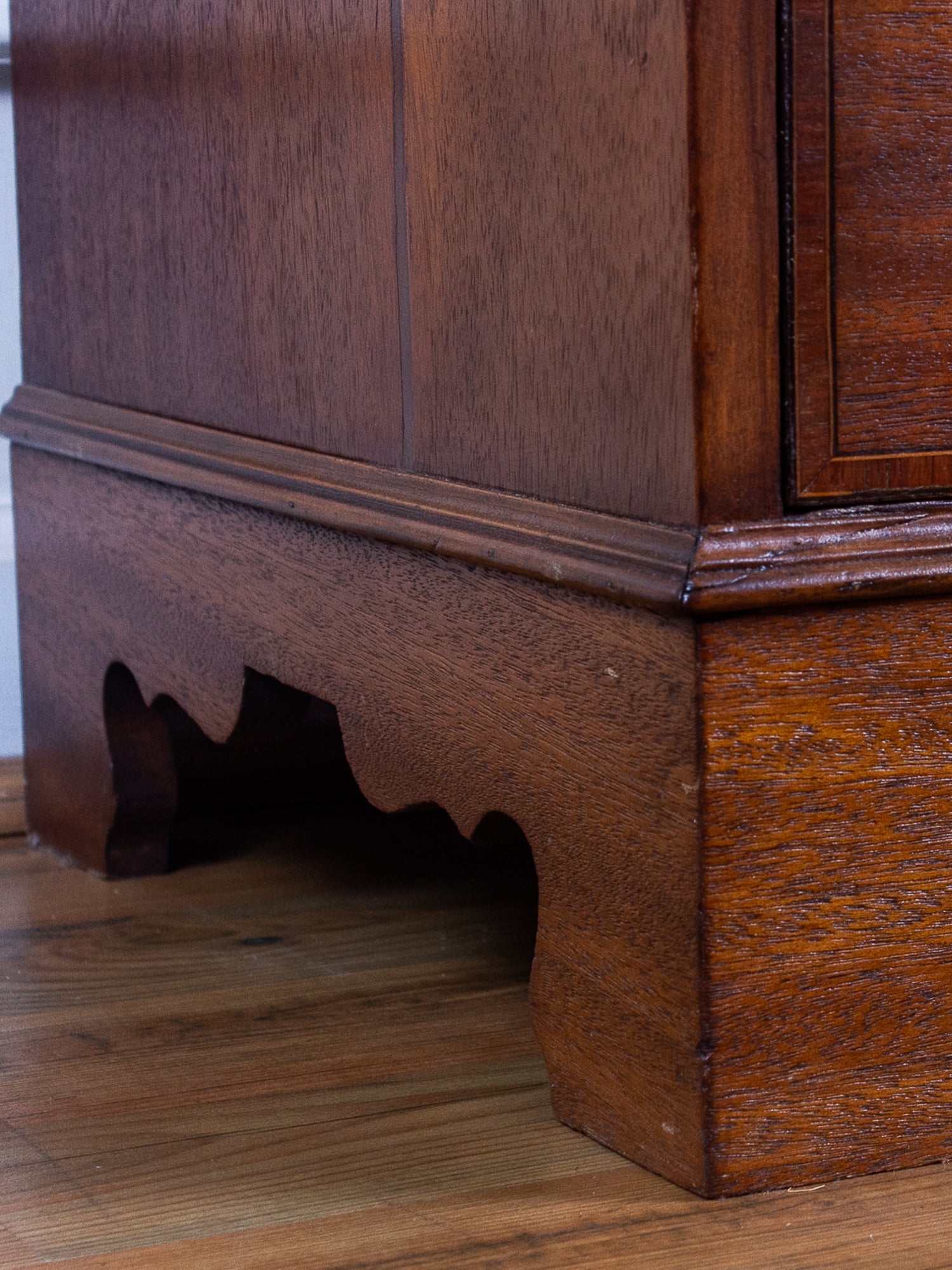 Edwardian Inlaid Mahogany Secretary Bookcase