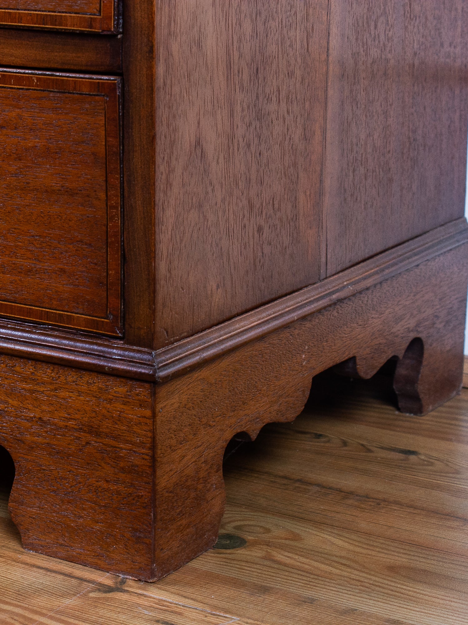 Edwardian Inlaid Mahogany Secretary Bookcase