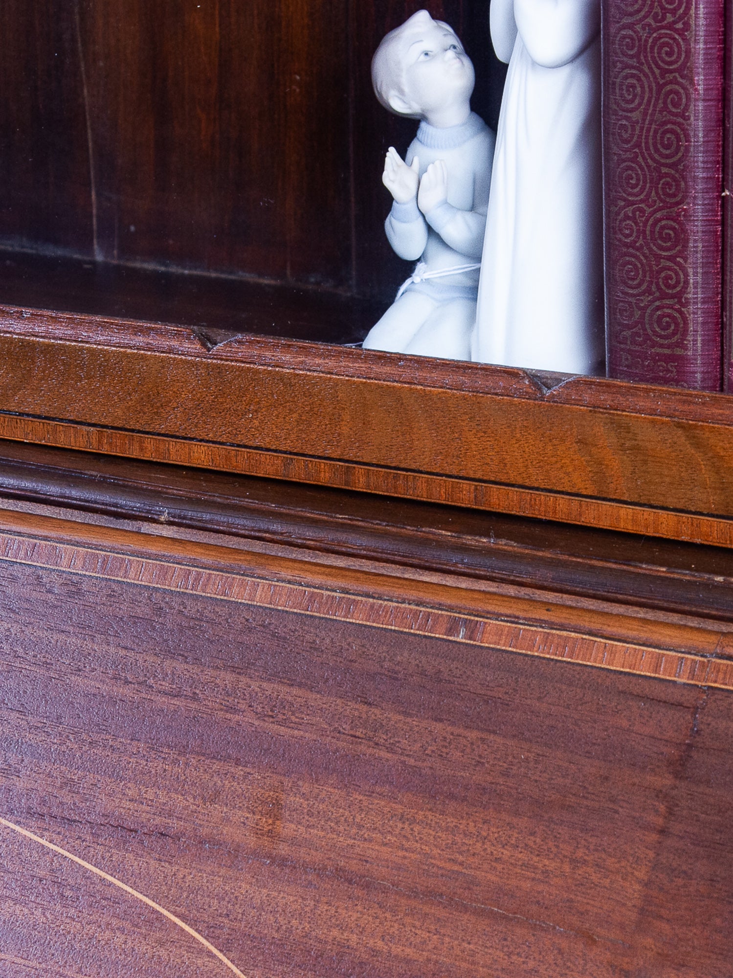 Edwardian Inlaid Mahogany Secretary Bookcase