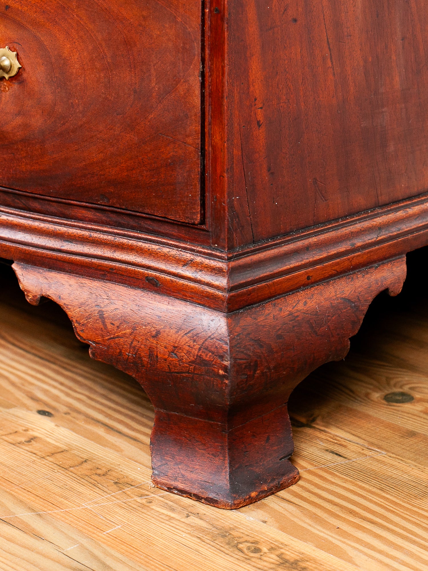 Early 19th Century American Chippendale Mahogany Slant-Front Desk, Dated 1804