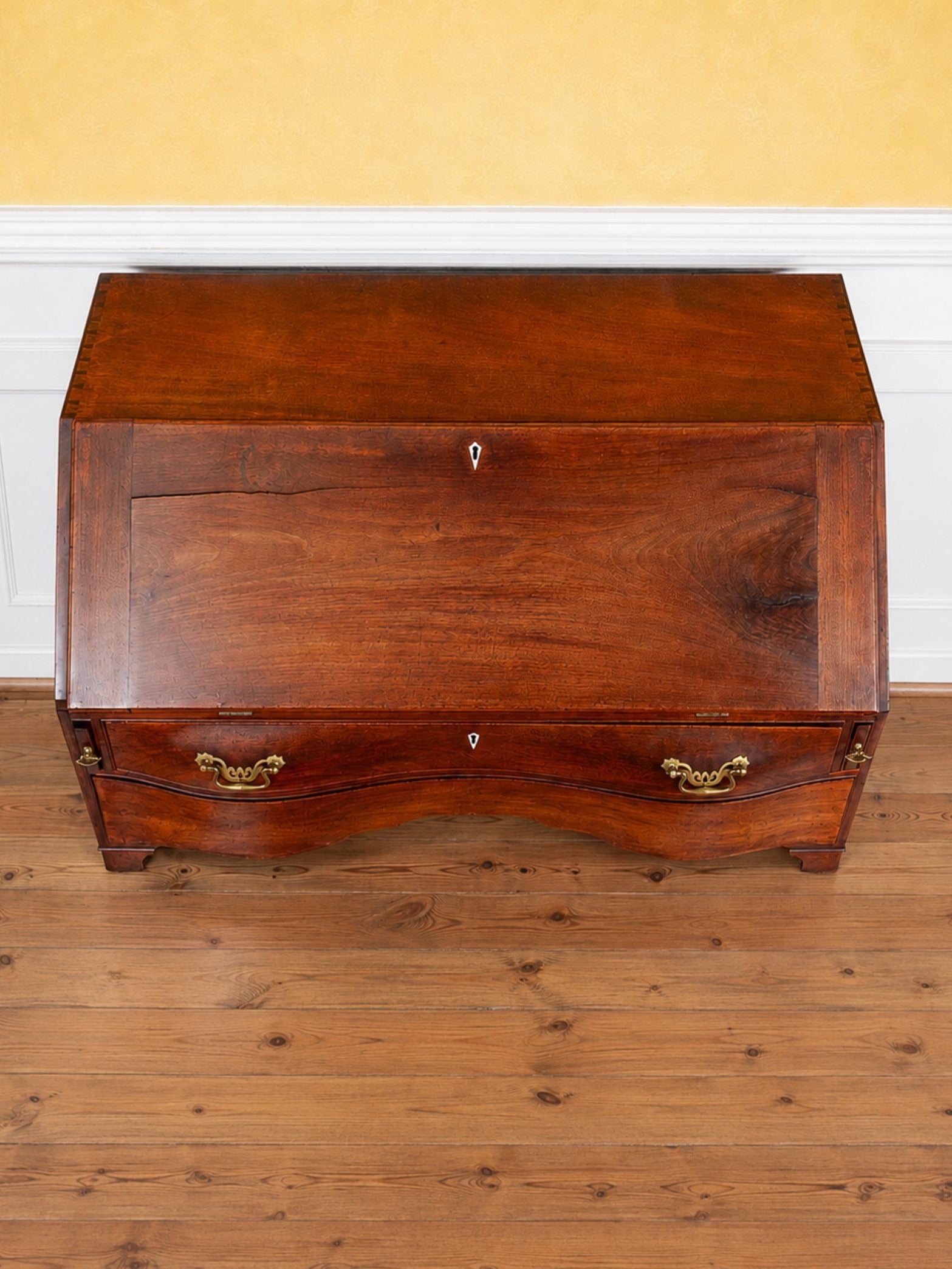 Early 19th Century American Chippendale Mahogany Slant-Front Desk, Dated 1804