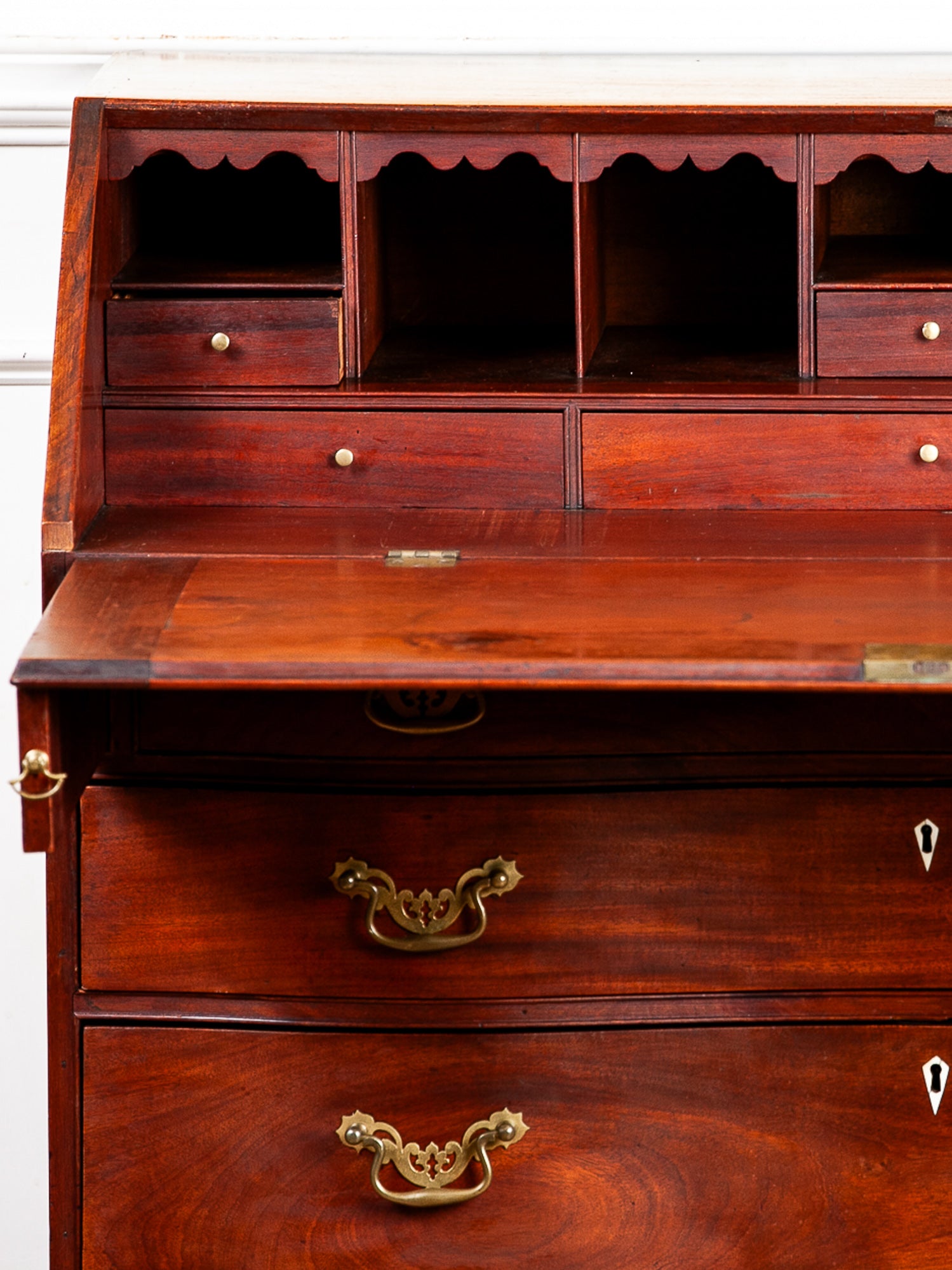 Early 19th Century American Chippendale Mahogany Slant-Front Desk, Dated 1804