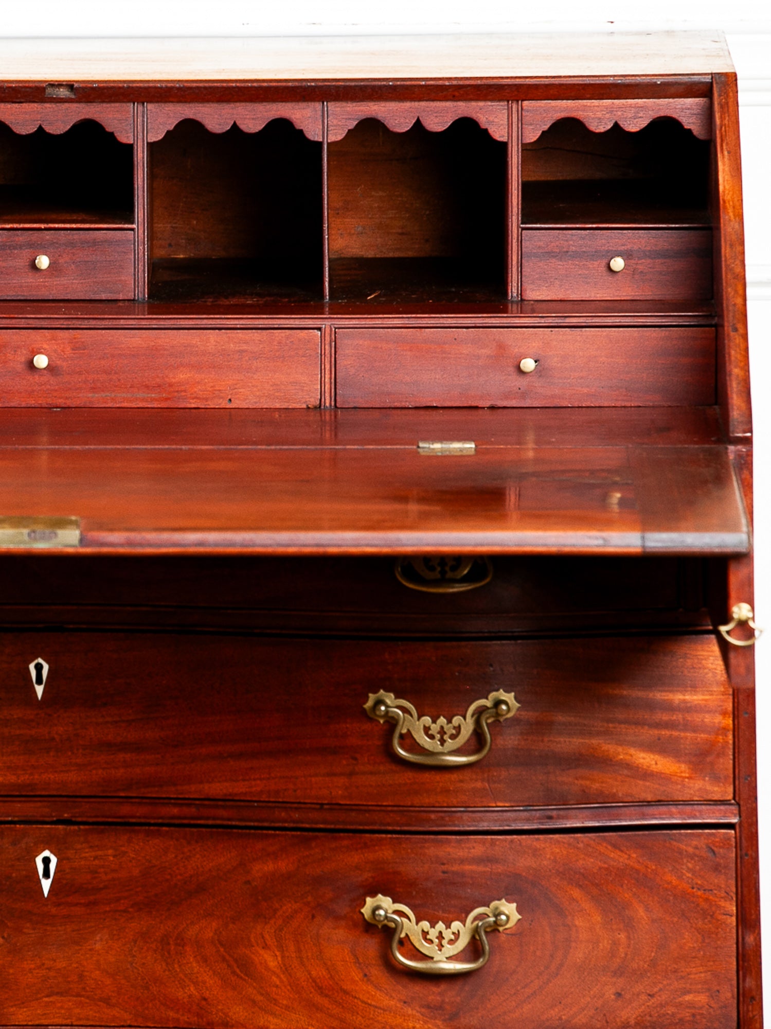Early 19th Century American Chippendale Mahogany Slant-Front Desk, Dated 1804