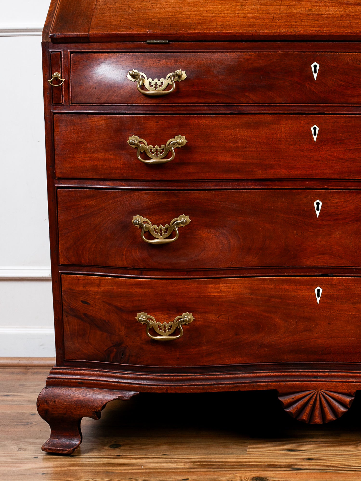 Early 19th Century American Chippendale Mahogany Slant-Front Desk, Dated 1804