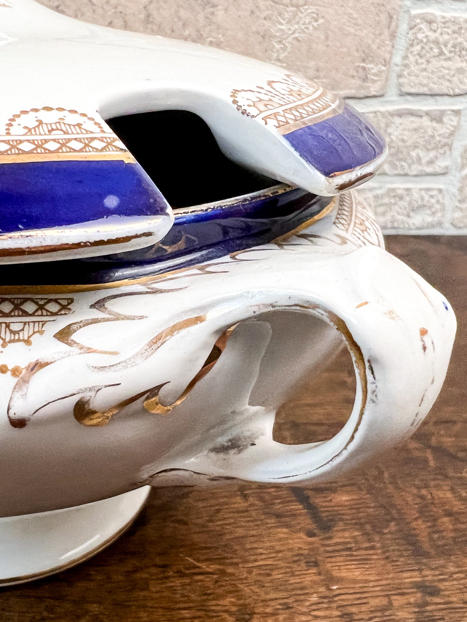 English Lidded Tureen with Cobalt Blue & Gold Decoration, circa 1910