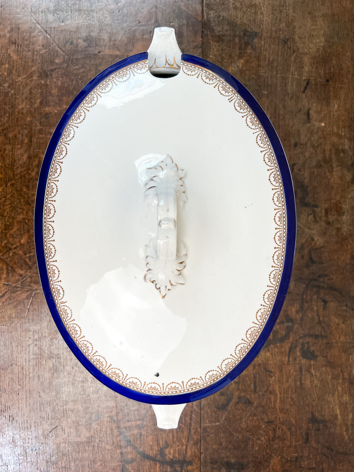 English Lidded Tureen with Cobalt Blue & Gold Decoration, circa 1910
