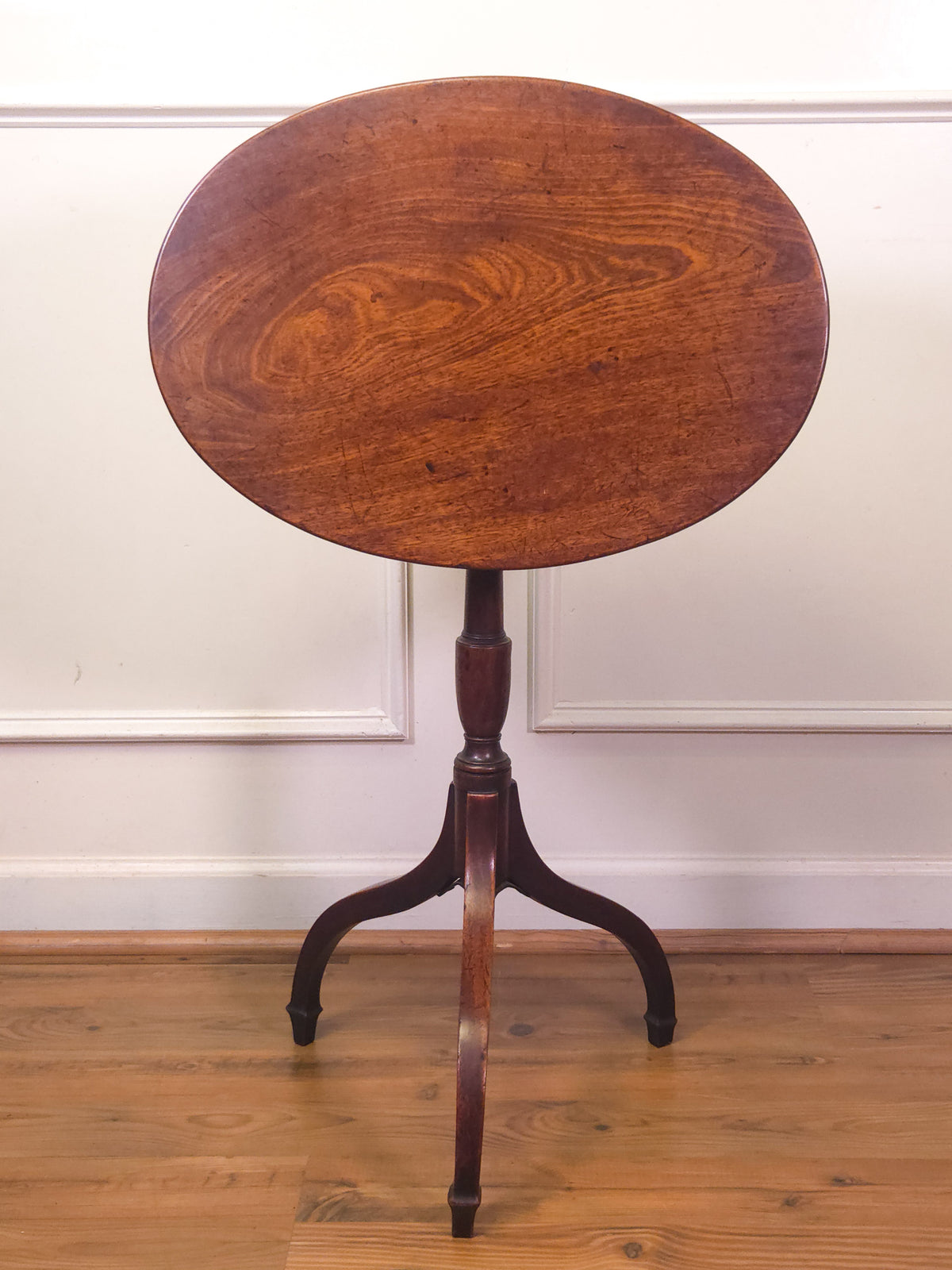 Late 18th Century English Georgian Solid Oak Oval Tilt-Top Table – Otto Wasserman Provenance