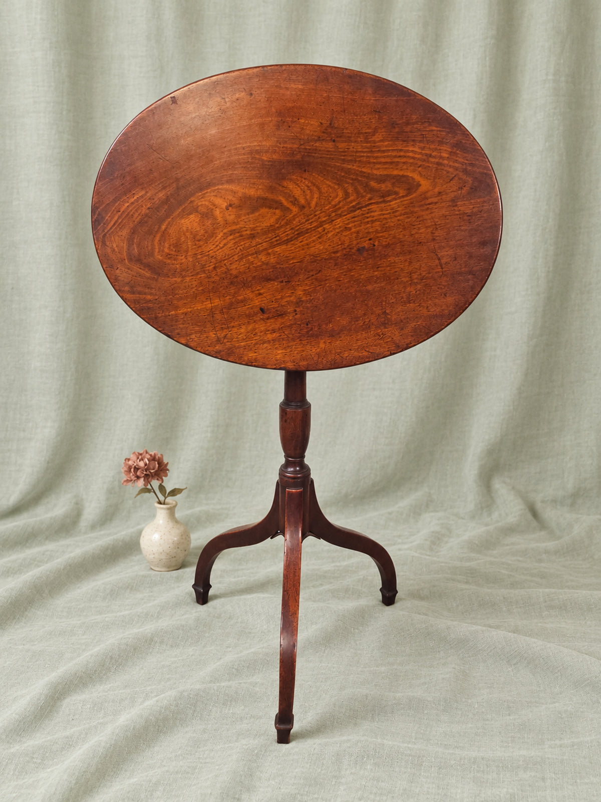 Late 18th Century English Georgian Solid Oak Oval Tilt-Top Table – Otto Wasserman Provenance