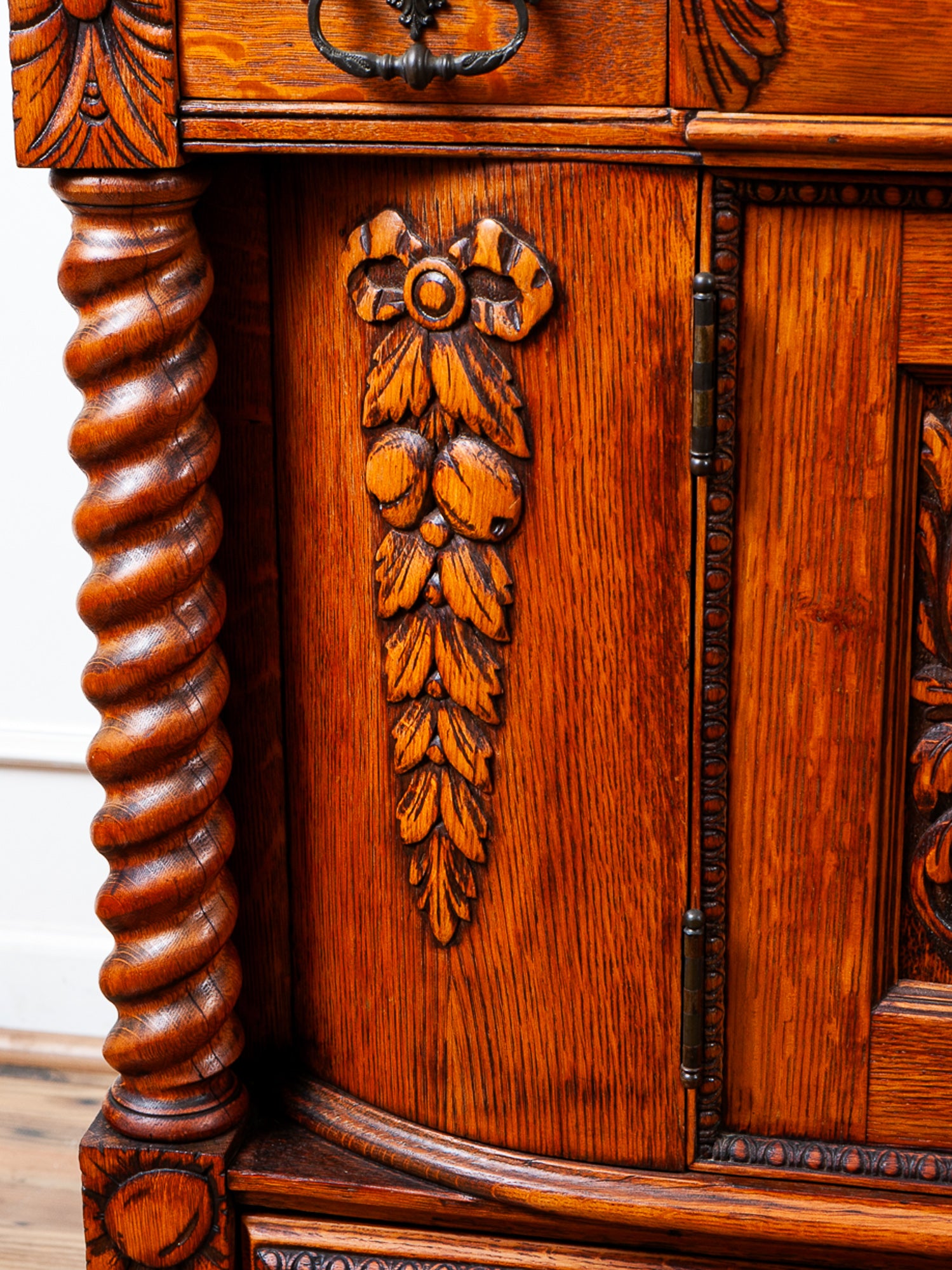 19th Century American Carved Oak Sideboard with Mirror