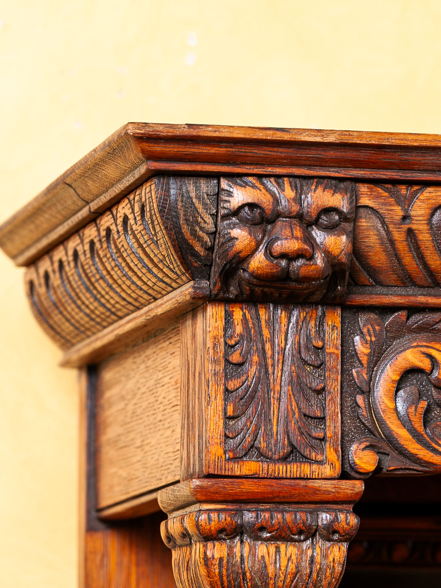 19th Century American Carved Oak Sideboard with Mirror