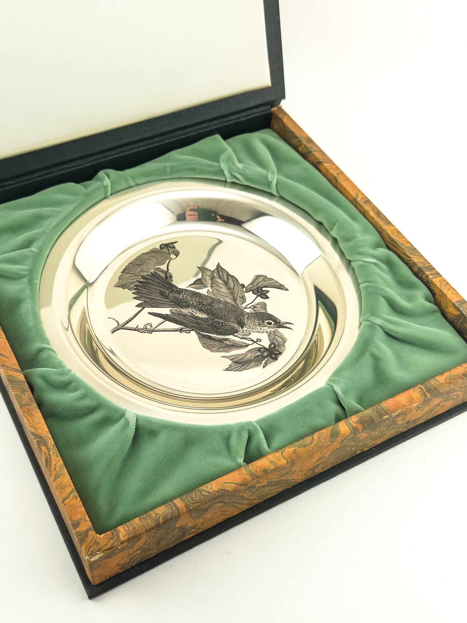 Vintage Franklin Mint National Audubon Society Sterling Silver Plate Limited Edition 1973