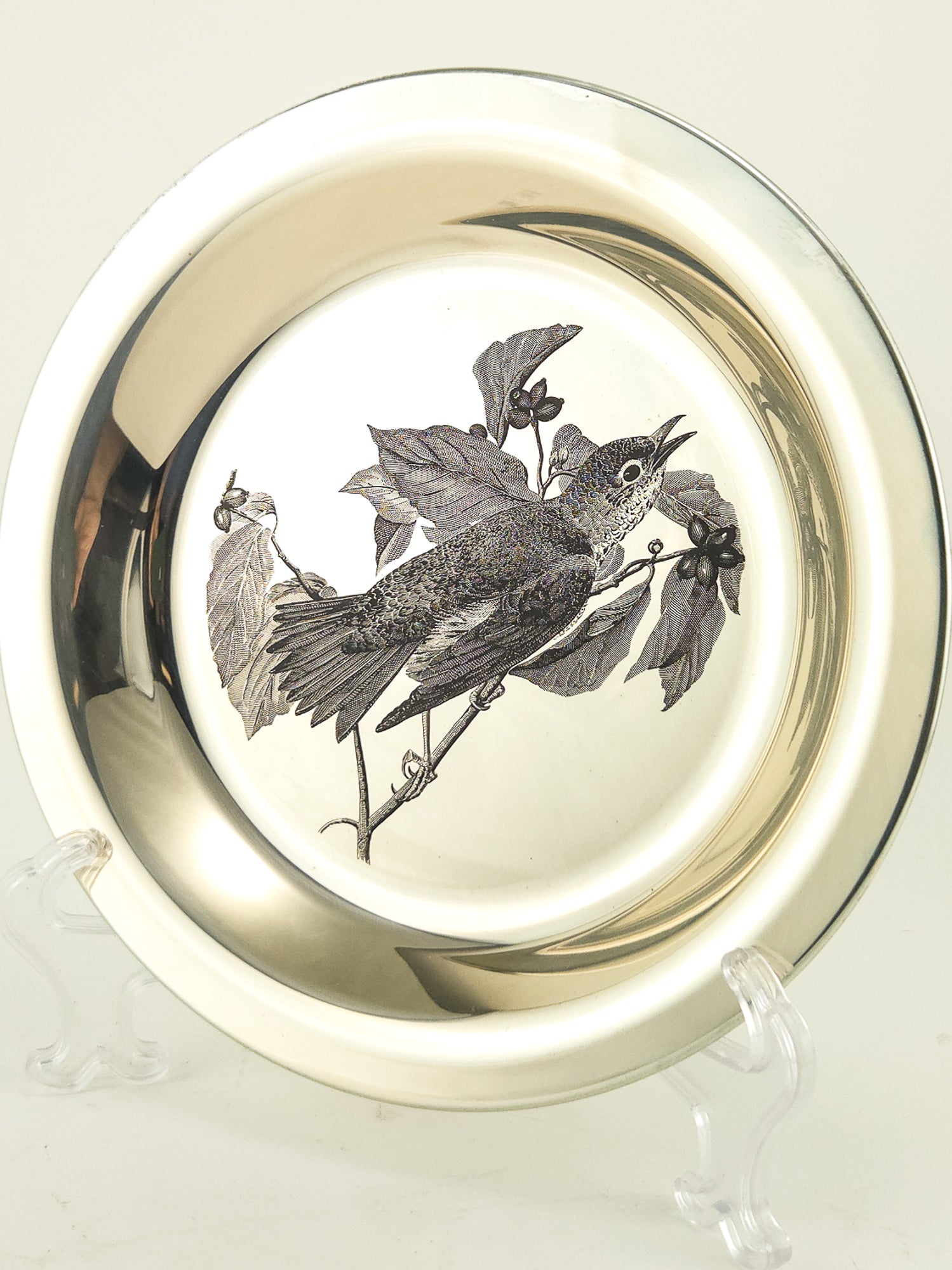 Vintage Franklin Mint National Audubon Society Sterling Silver Plate Limited Edition 1973