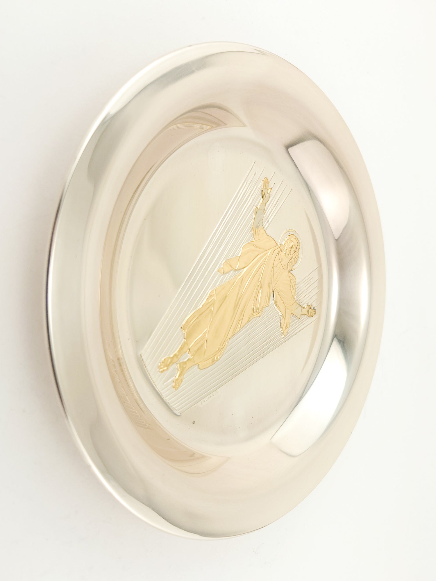 Vintage Franklin Mint Sterling Silver and 24K Gold "Resurrection" Plate.