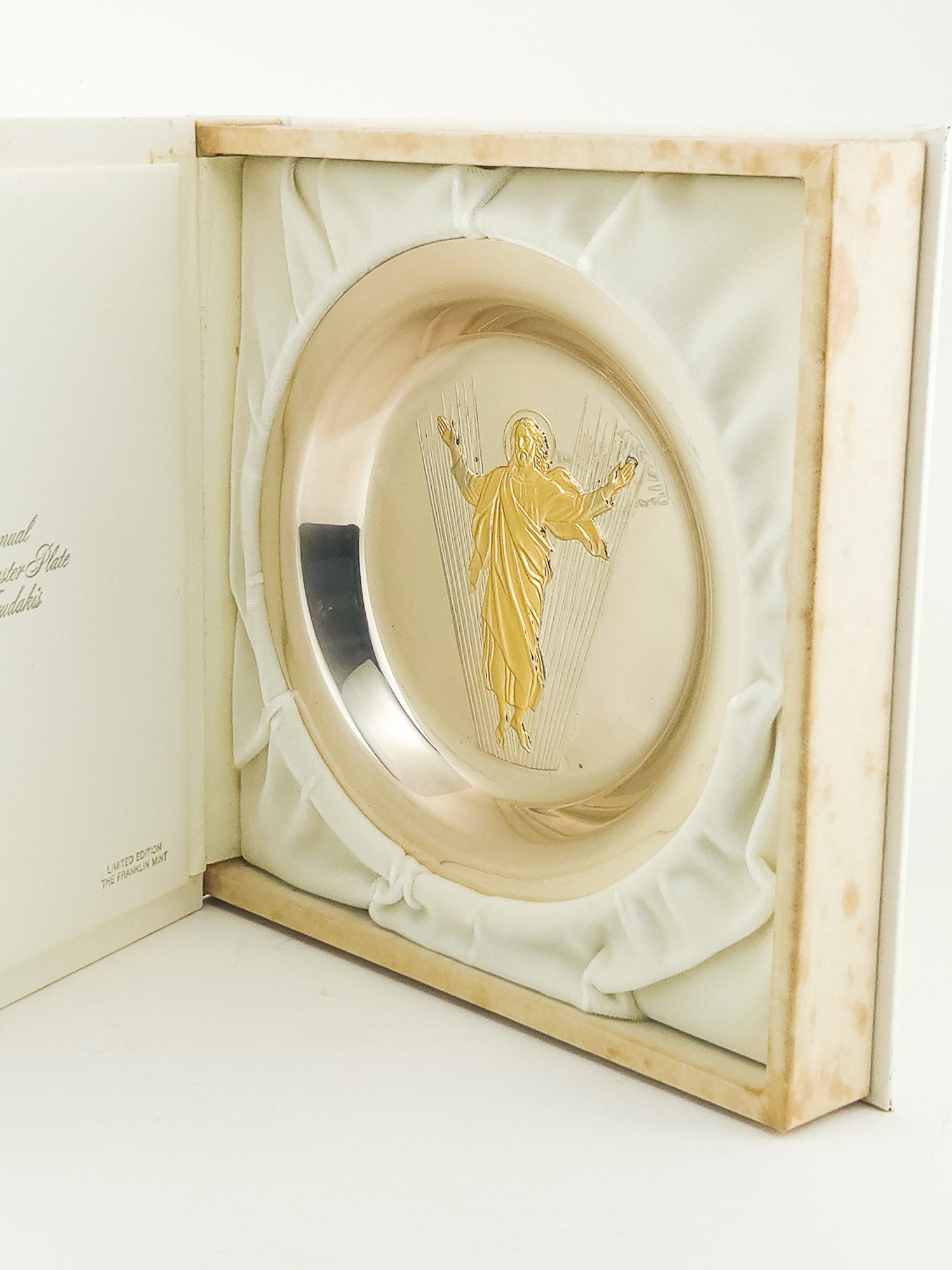 Vintage Franklin Mint Sterling Silver and 24K Gold "Resurrection" Plate.