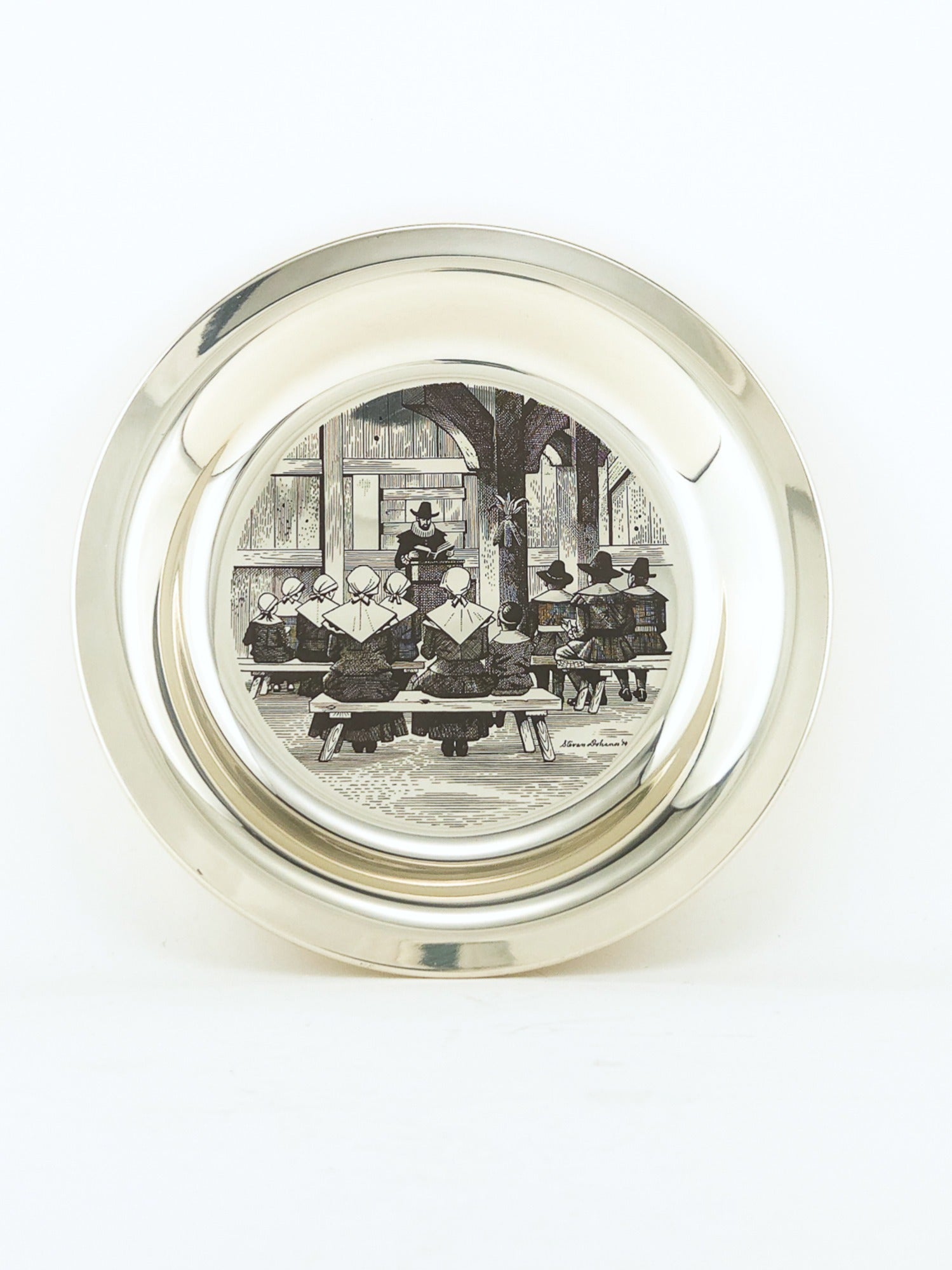 Vintage Franklin Mint Thanksgiving Sterling Silver Limited Edition Plate