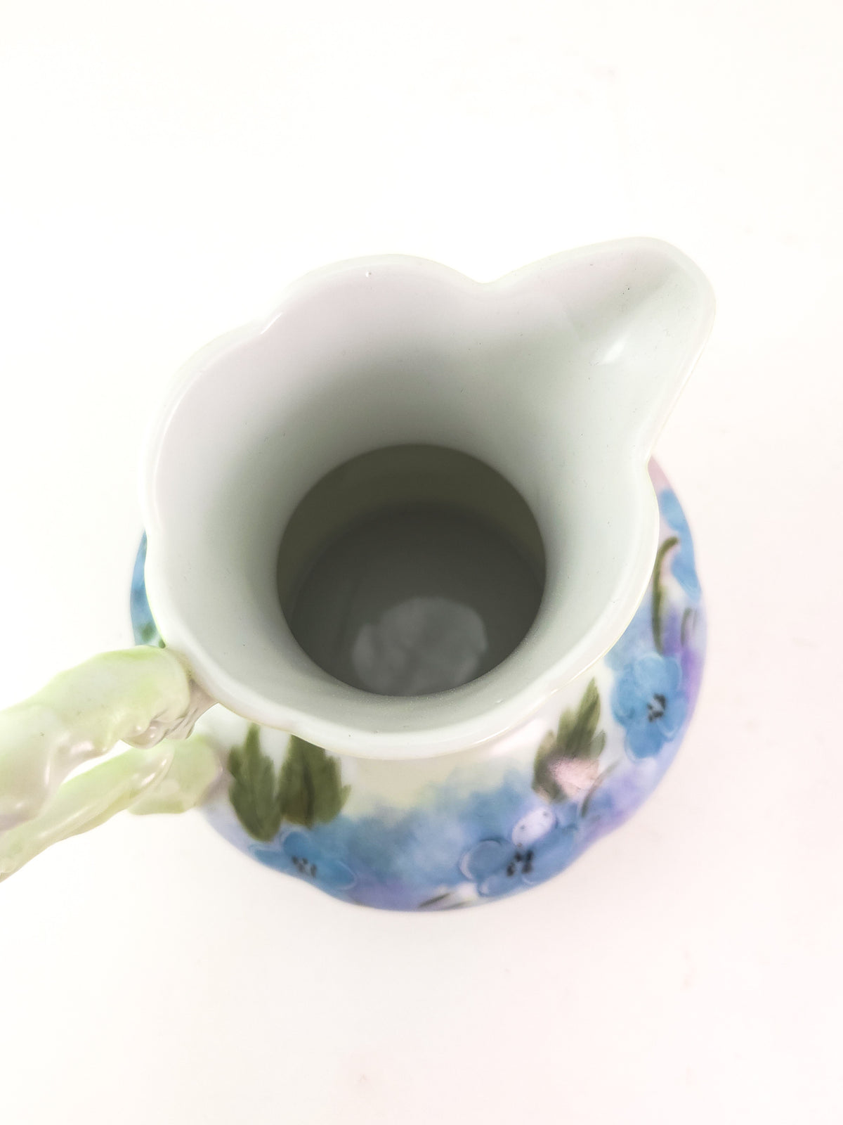 Hand-Painted Porcelain Three-Piece Tea Set with Floral Decoration