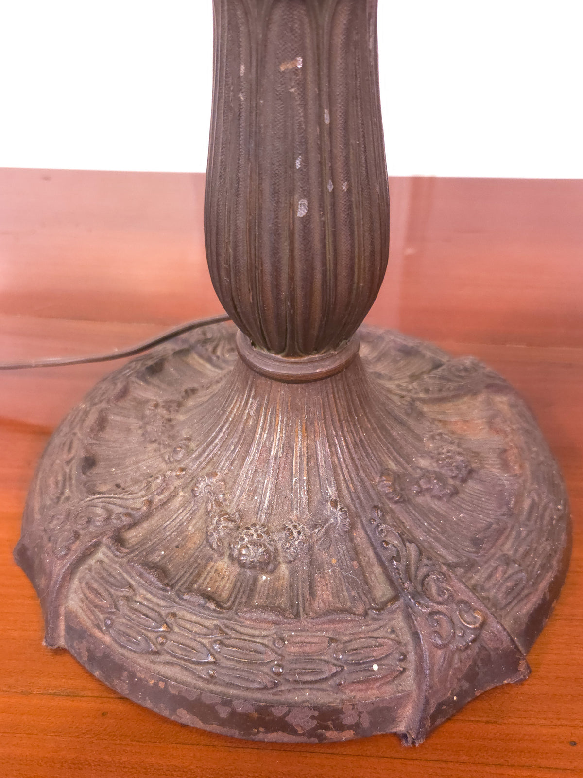 Large Tiffany-Style Slag Glass Fruit Motif Table Lamp by Miller Lamp Co.