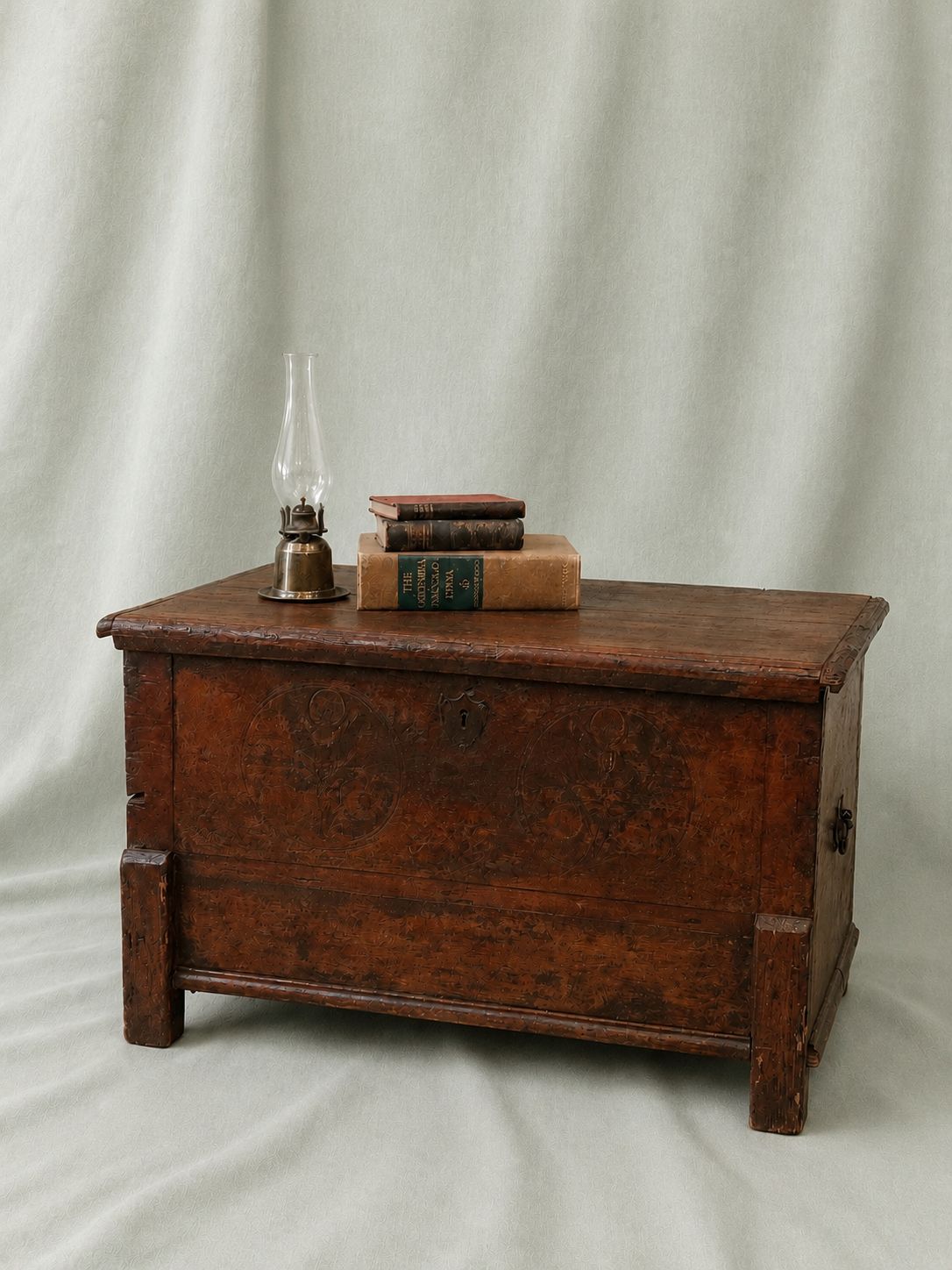 Antique 18th Century Continental Coffer Chest Trunk.