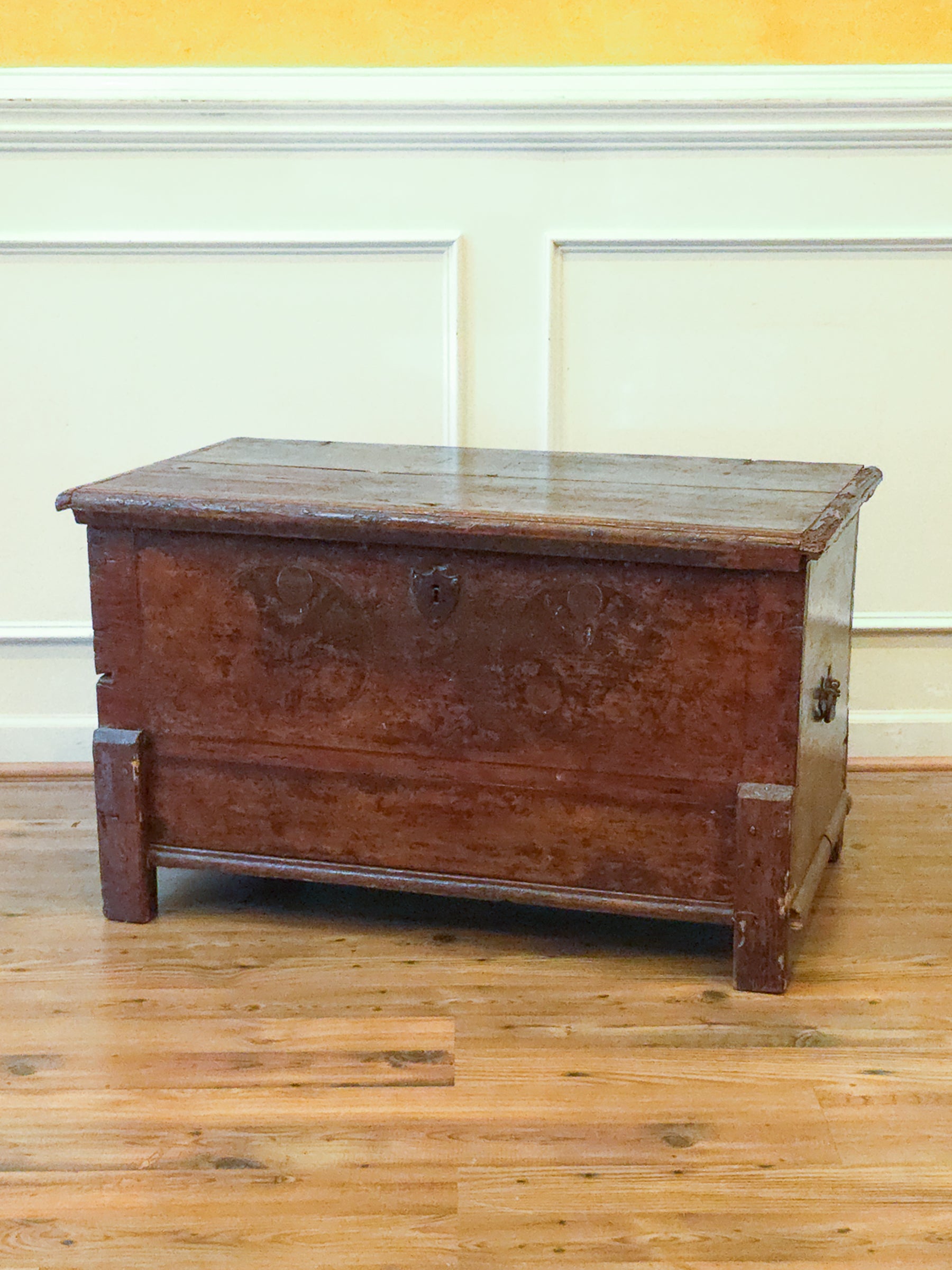 Antique 18th Century Continental Coffer Chest Trunk.