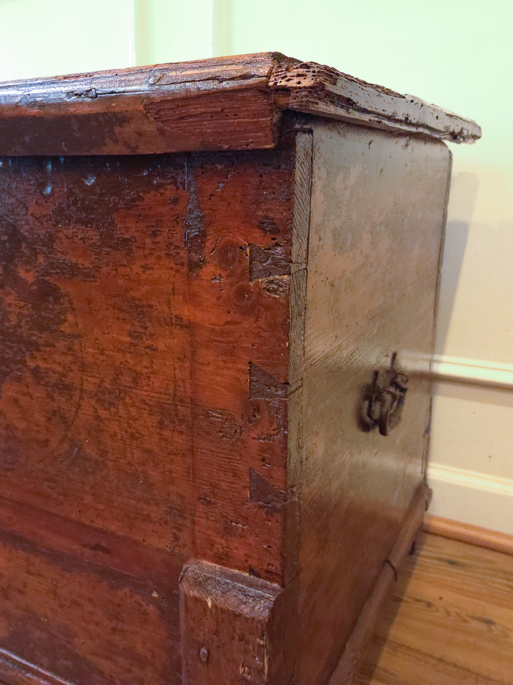 Antique 18th Century Continental Coffer Chest Trunk.